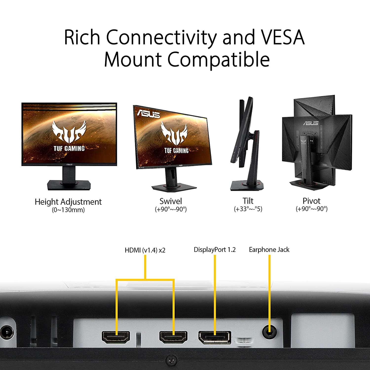ASUS TUF 68.58 cm (27 inch) Full HD IPS Panel LED Non-Glare Height Adjustable Gaming Monitor with Extreme Low Motion Blur Technology ASUS TUF 68.58 cm (27 inch) Full HD IPS Panel LED Non-Glare Height Adjustable Gaming Monitor with Extreme Low Motion Blur Technology_9
