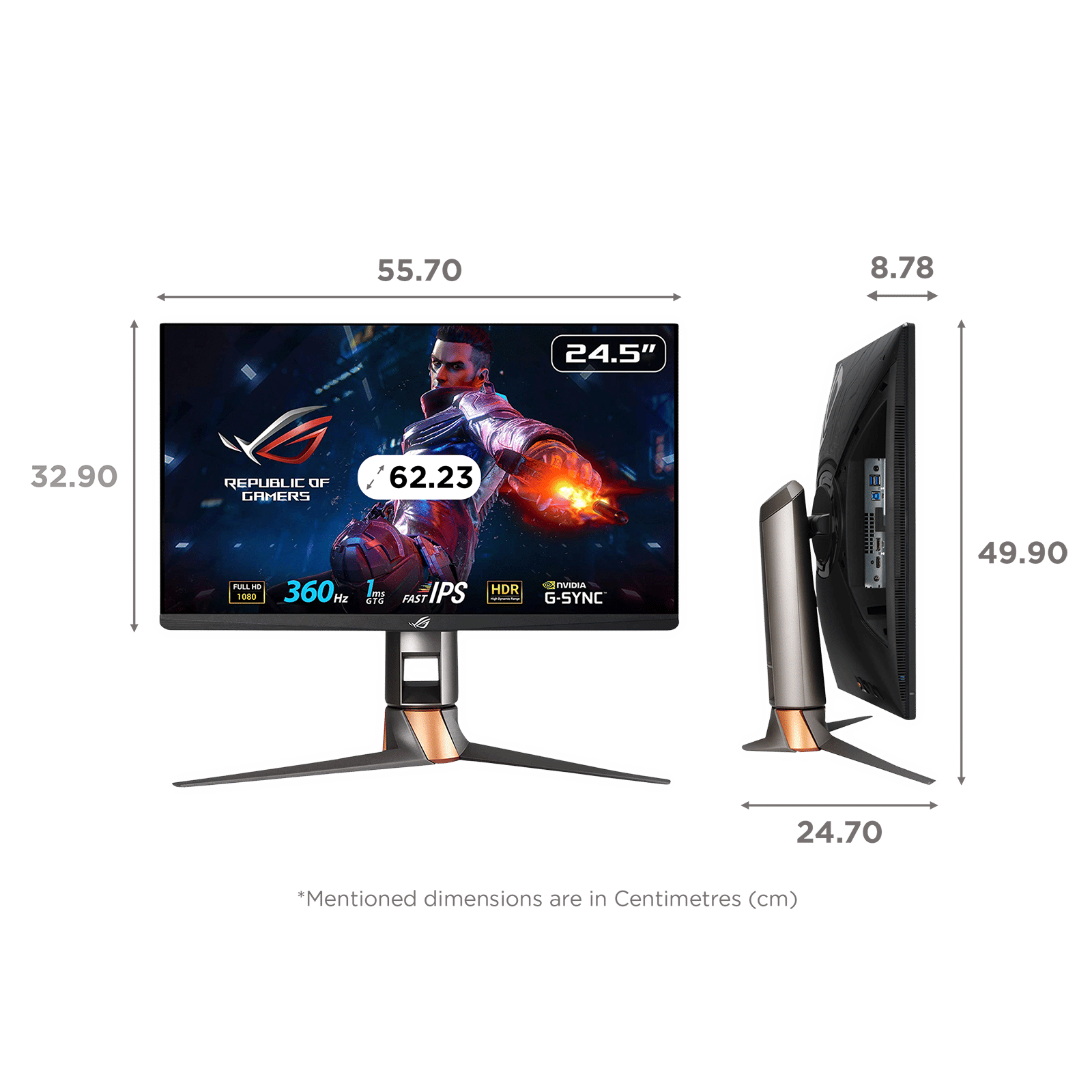ASUS ROG Swift 62.23 cm (24.5 inch) Full HD IPS Panel LCD Height Adjustable Gaming Monitor with Flicker-Free Technology ASUS ROG Swift 62.23 cm (24.5 inch) Full HD IPS Panel LCD Height Adjustable Gaming Monitor with Flicker-Free Technology_2