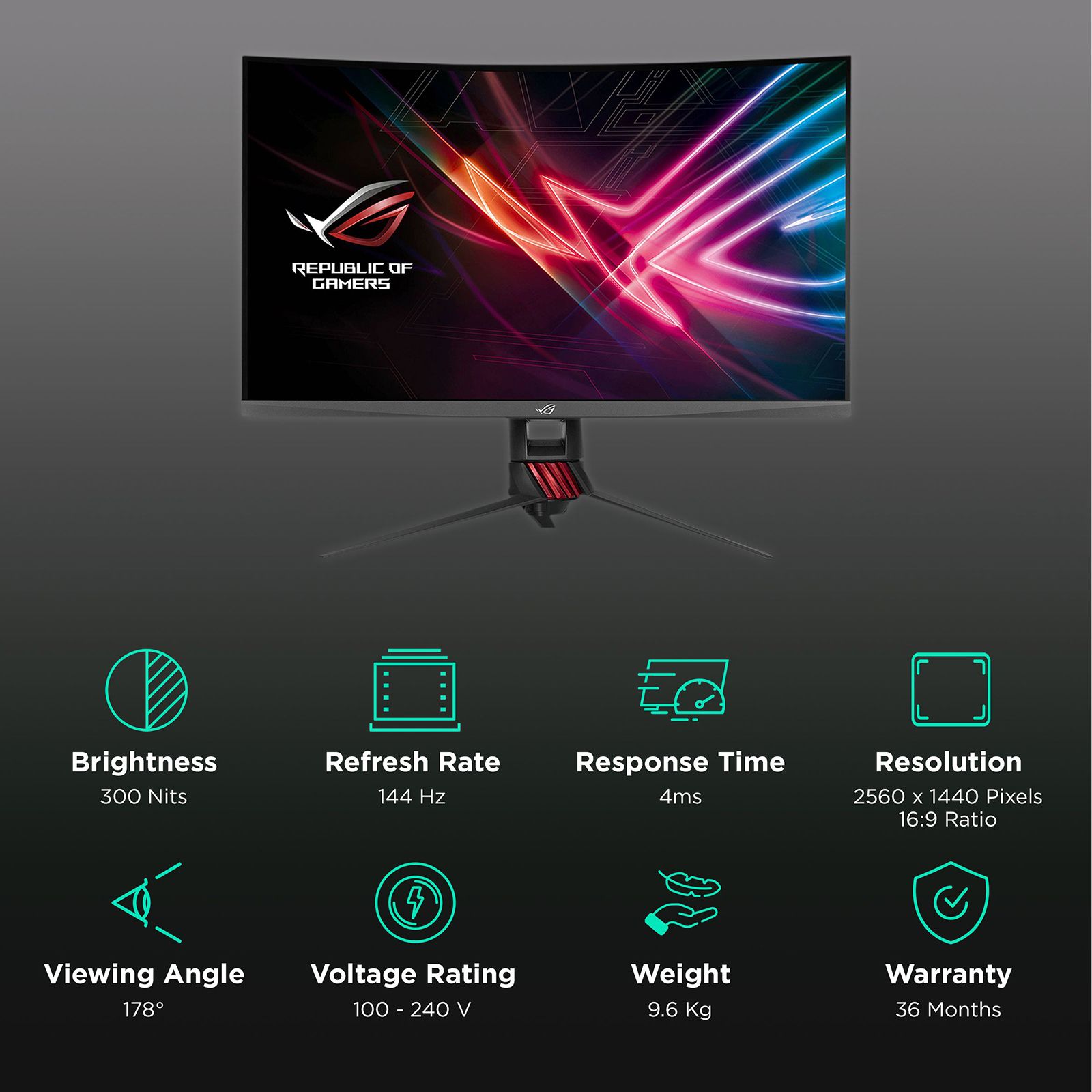 ASUS ROG Strix 81.28 cm (32 inch) WQHD VA Panel LED Curved Height Adjustable Monitor with LED Backlight ASUS ROG Strix 81.28 cm (32 inch) WQHD VA Panel LED Curved Height Adjustable Monitor with LED Backlight_3