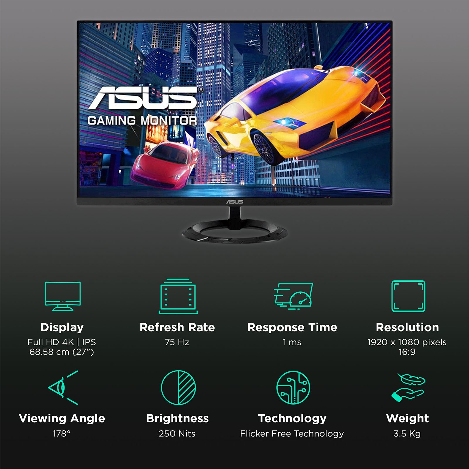 ASUS 68.58 cm (27 inch) Full HD IPS Panel LEDUltra Slim Gaming Monitor with FreeSync Technology ASUS 68.58 cm (27 inch) Full HD IPS Panel LEDUltra Slim Gaming Monitor with FreeSync Technology_3