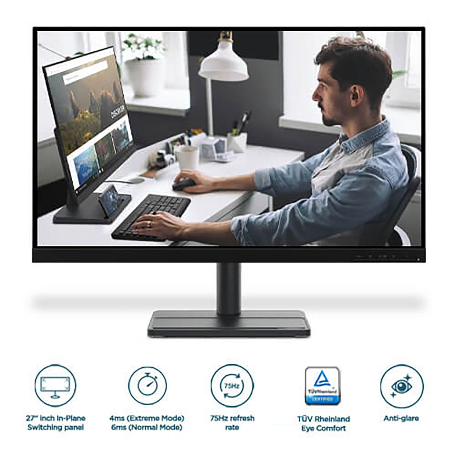 Lenovo L27e-30 68.5 cm (27 inch) Full HD IPS Panel Ultra Slim Monitor with AMD FreeSync Premium Technology_13