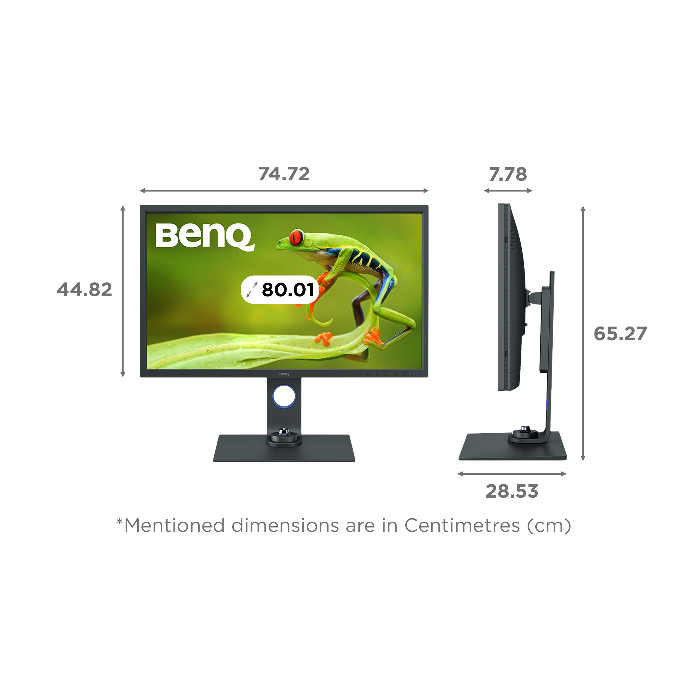 BenQ 80.01 cm (31.5 inch) Ultra HD 4K IPS Panel LCD Height Adjustable Monitor with Flicker-Free Technology_2
