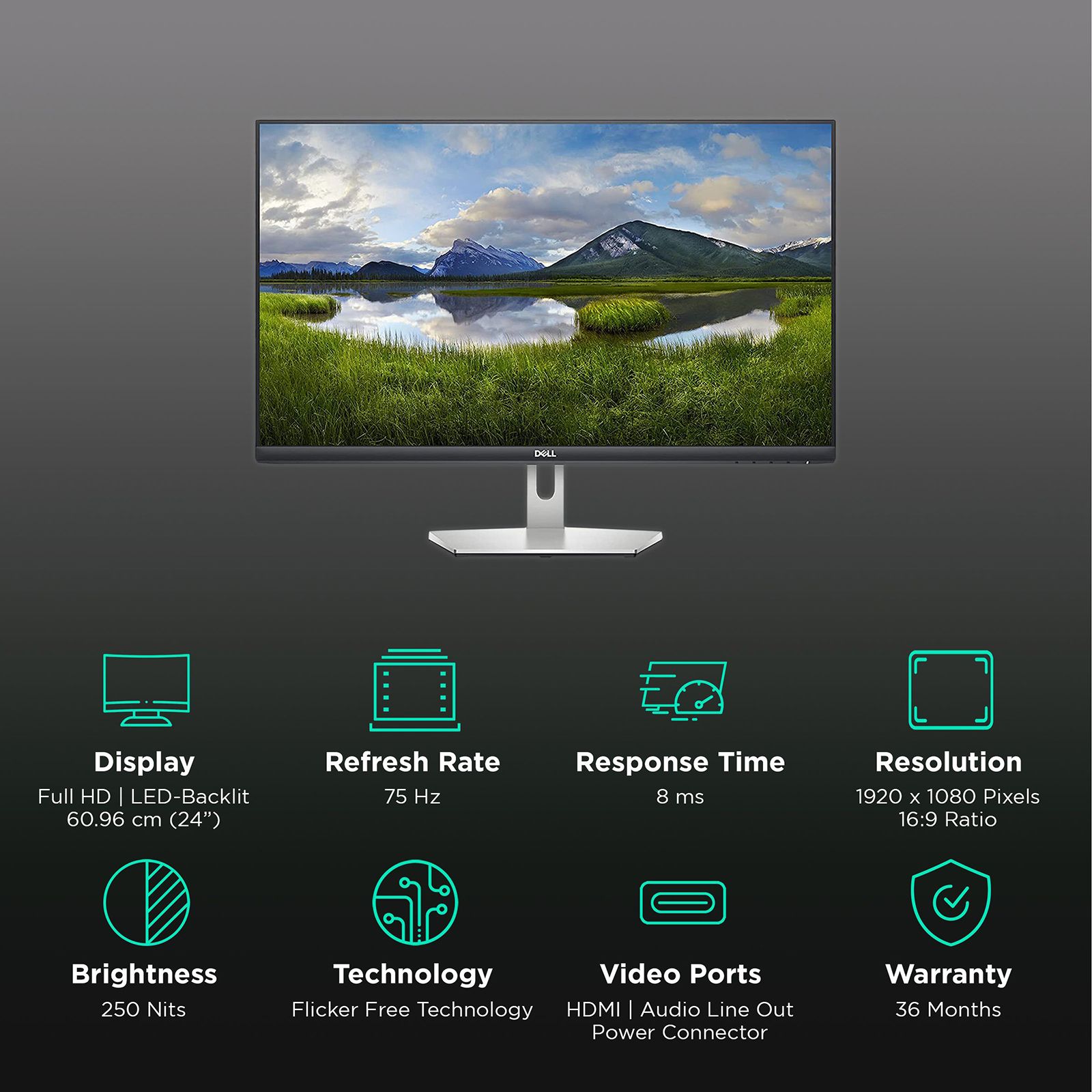 Dell S Series 60.96 cm (24 inch) Full HD IPS Panel LCD 3-Sided Ultra Thin Bezel Height Adjustable Monitor with Flicker-Free Technology Dell S Series 60.96 cm (24 inch) Full HD IPS Panel LCD 3-Sided Ultra Thin Bezel Height Adjustable Monitor with Flicker-Free Technology_3