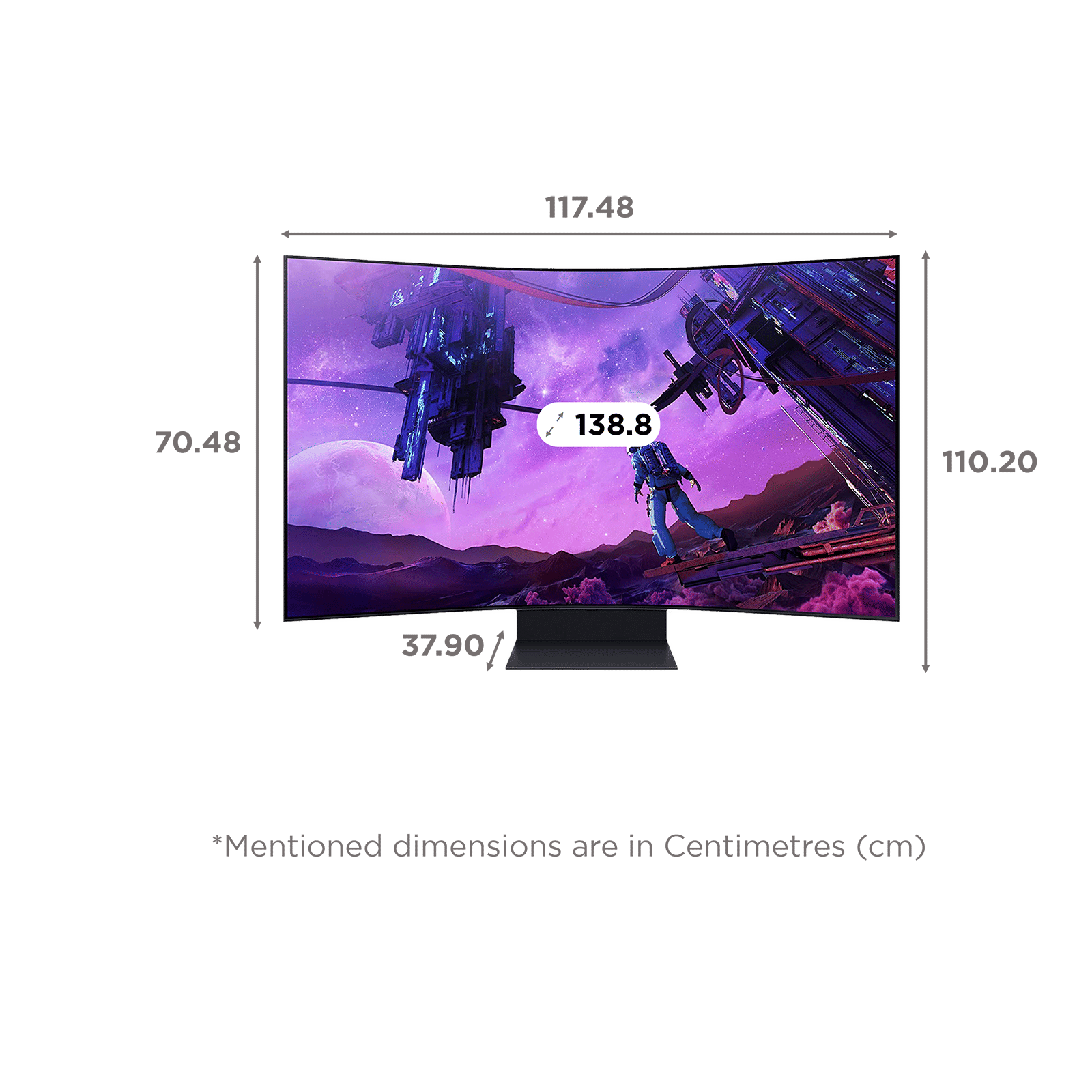 SAMSUNG Odyssey Ark 138.8 cm (55 inch) Ultra HD 4K VA Panel Mini-LED Curved Height Adjustable Gaming Monitor with Quantum Matrix Technology_2