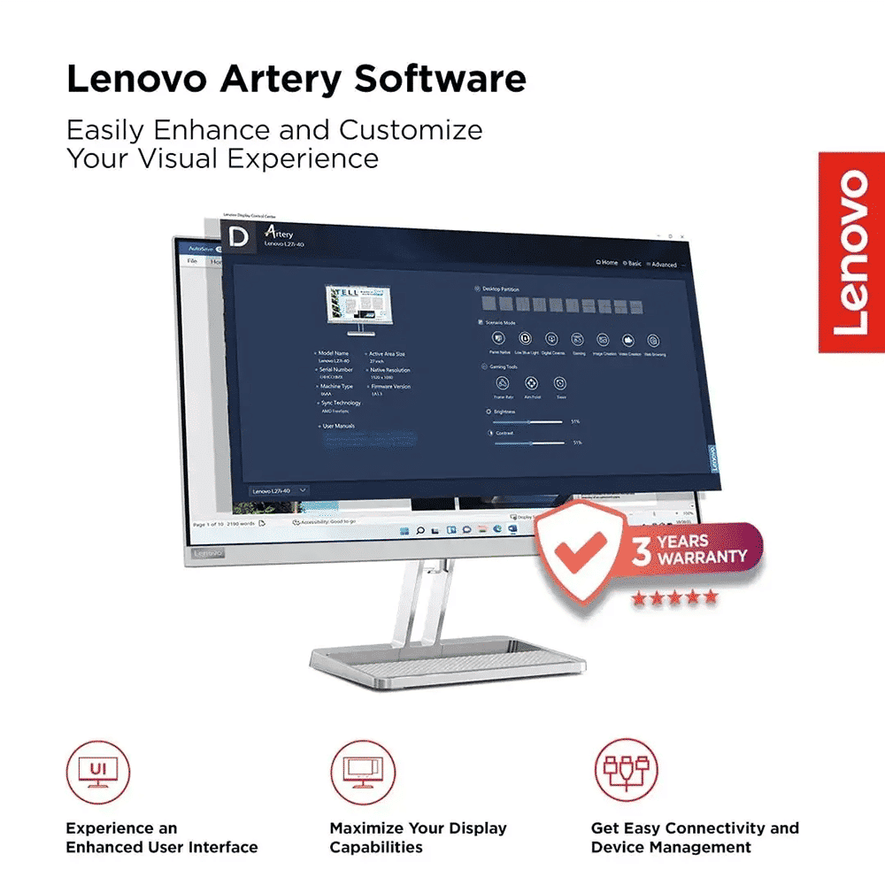 Lenovo L27I-40 68.58 cm (27 inch) Full HD Flat Panel Monitor Lenovo L27I-40 68.58 cm (27 inch) Full HD Flat Panel Monitor_5
