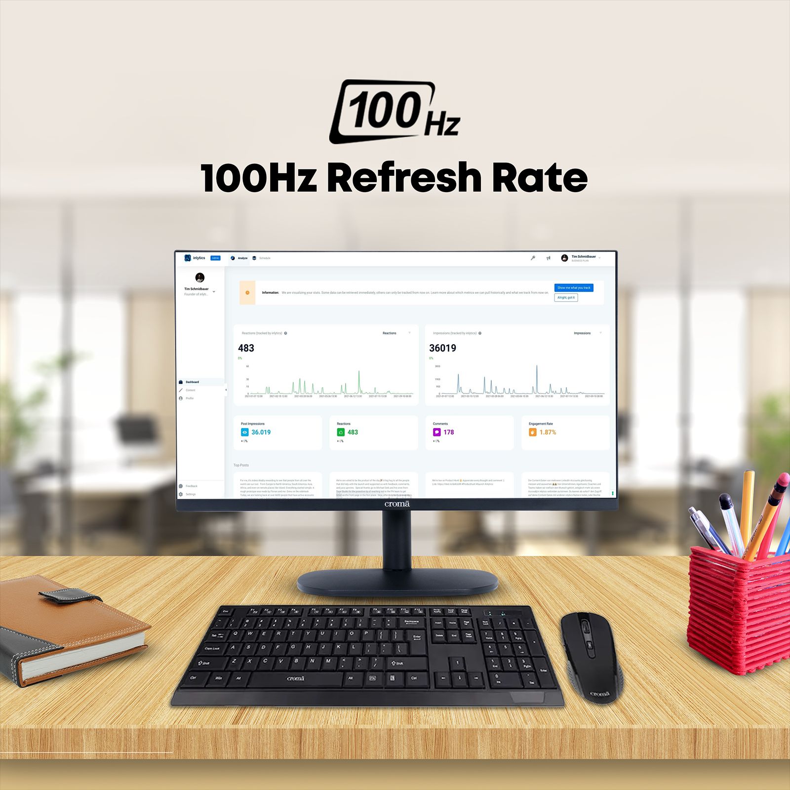 Croma 60.9 cm (24 inch) Full HD FFS Panel Thin Bezel Monitor with Dual Speakers_12