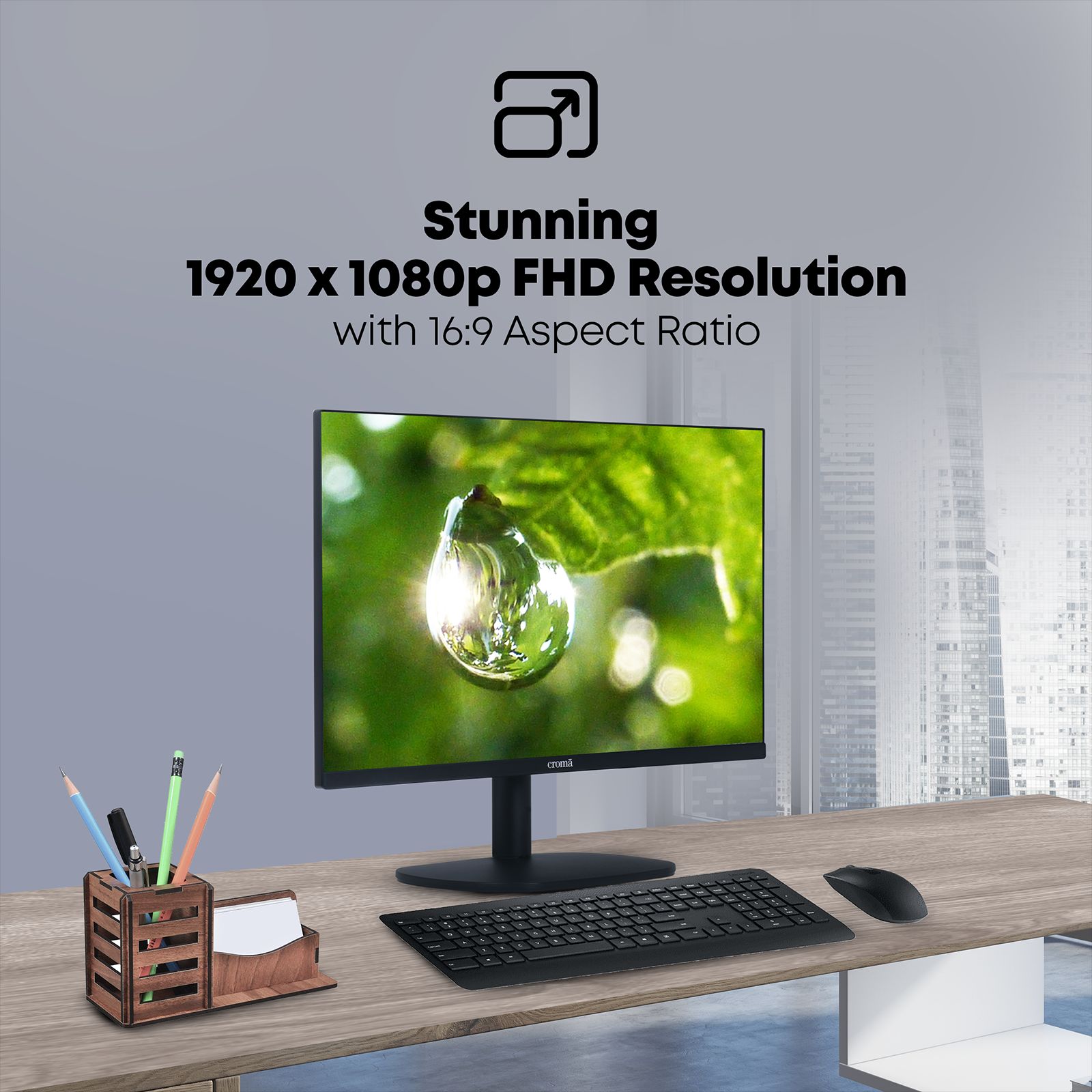 Croma 60.9 cm (24 inch) Full HD FFS Panel Thin Bezel Monitor with Dual Speakers_13