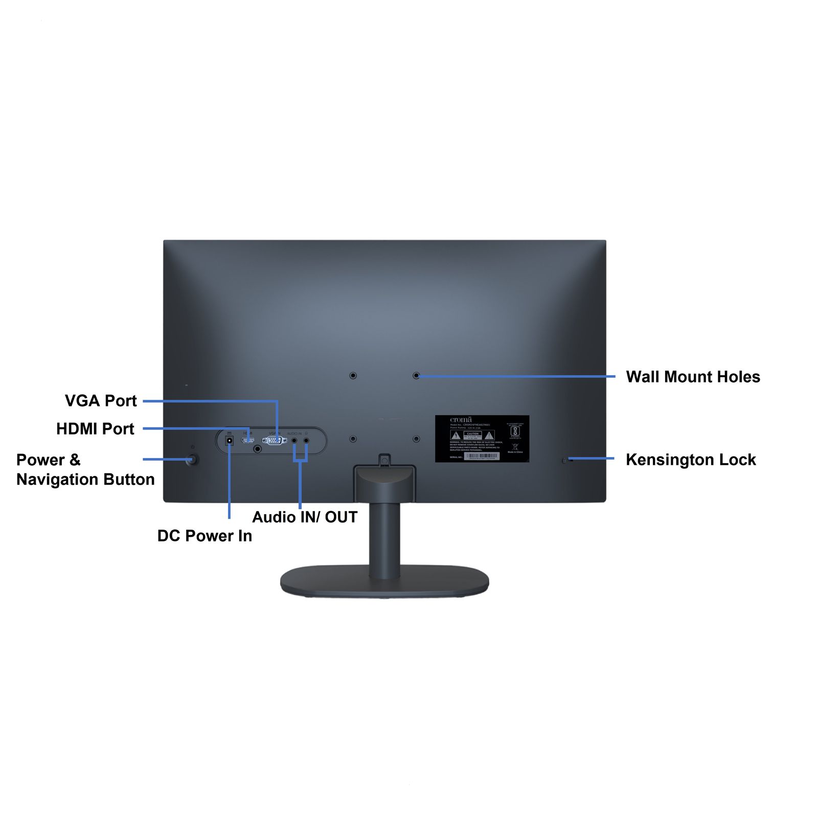 Croma 60.9 cm (24 inch) Full HD FFS Panel Thin Bezel Monitor with Dual Speakers_6