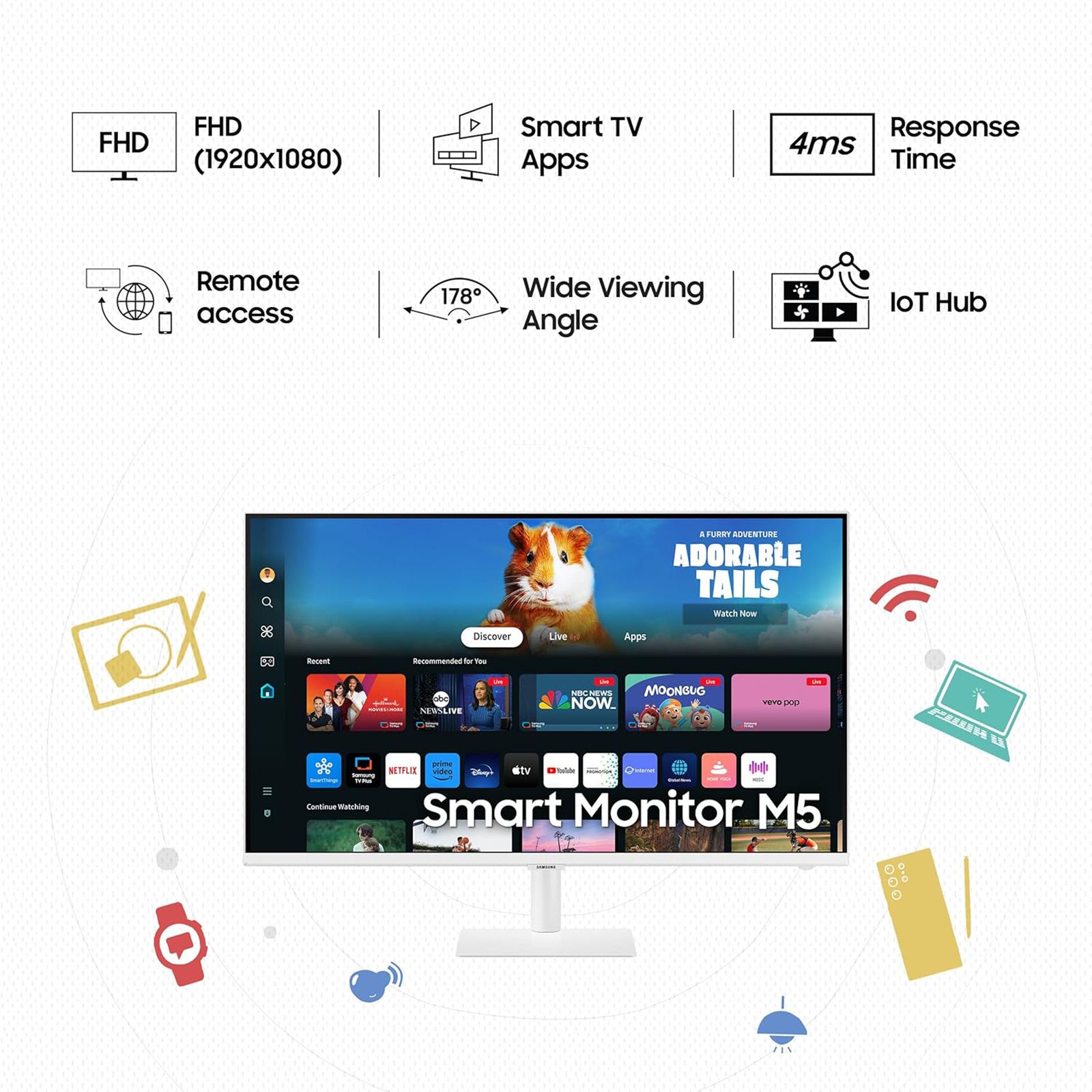 SAMSUNG Smart M5D 81.28 cm (32 inch) Full HD VA Panel IPS Monitor with 10W Inbuilt Speakers SAMSUNG Smart M5D 81.28 cm (32 inch) Full HD VA Panel IPS Monitor with 10W Inbuilt Speakers_12