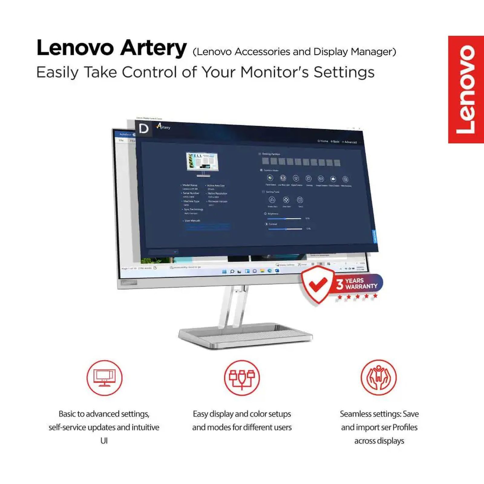 Lenovo L24i4A 60.45 cm (23.8 inch) Full HD IPS Panel Ultra Thin Monitor with WLED Backlight_2