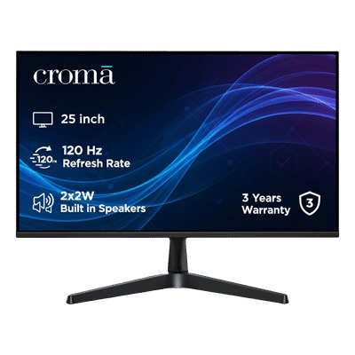 Croma F Series 63.5 cm (25 inch) Full HD IPS Panel Monitor with 4W Built-in Speaker