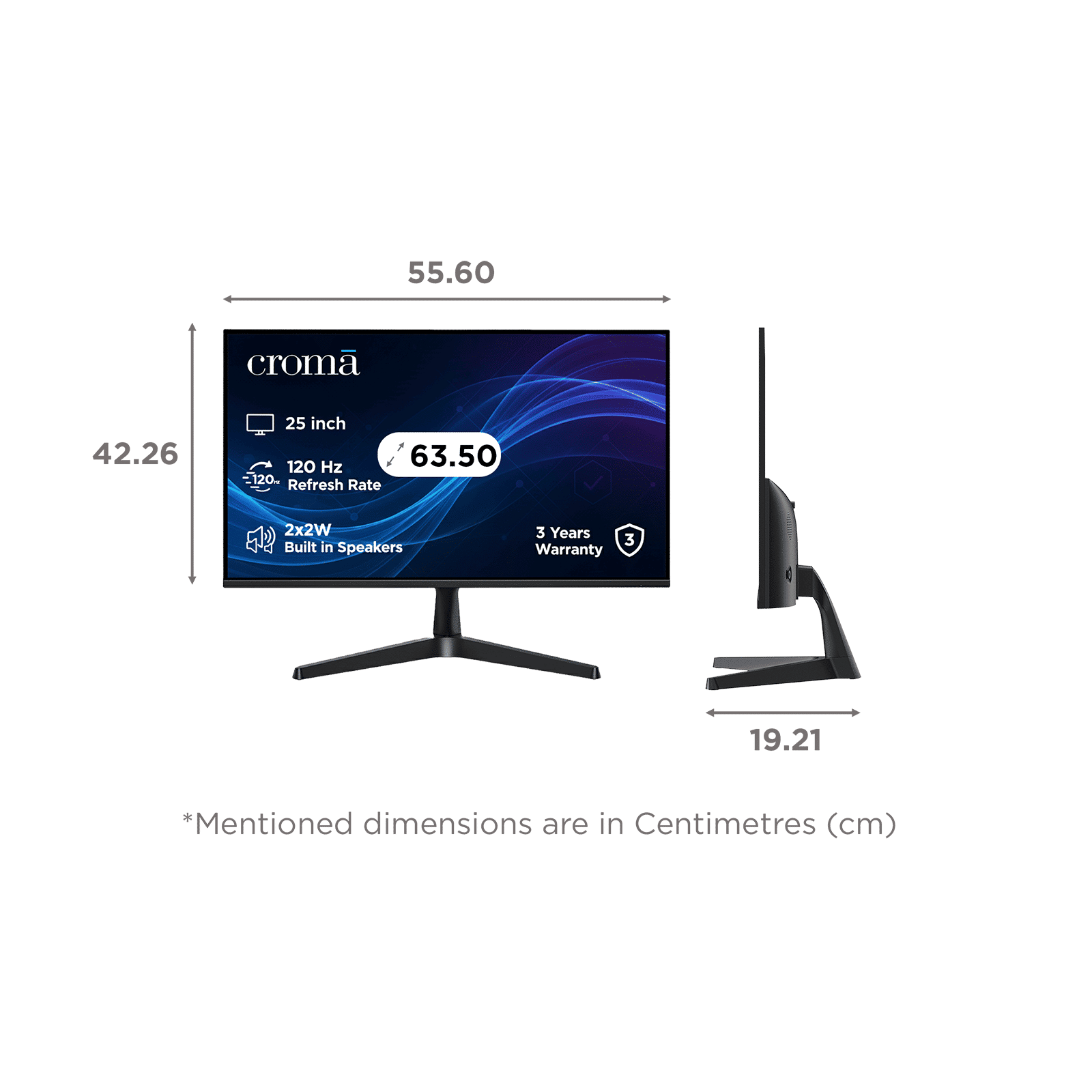 Croma F Series 63.5 cm (25 inch) Full HD IPS Panel Monitor with 4W Built-in Speaker Croma F Series 63.5 cm (25 inch) Full HD IPS Panel Monitor with 4W Built-in Speaker_2