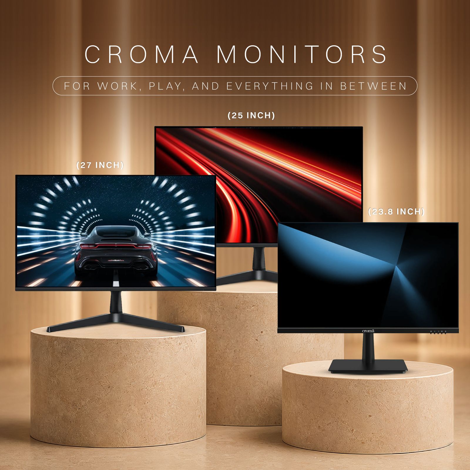 Croma F Series 68.58 cm (27 inch) Full HD IPS Panel Bezel-Less Monitor with 4W Built-in Speaker_4