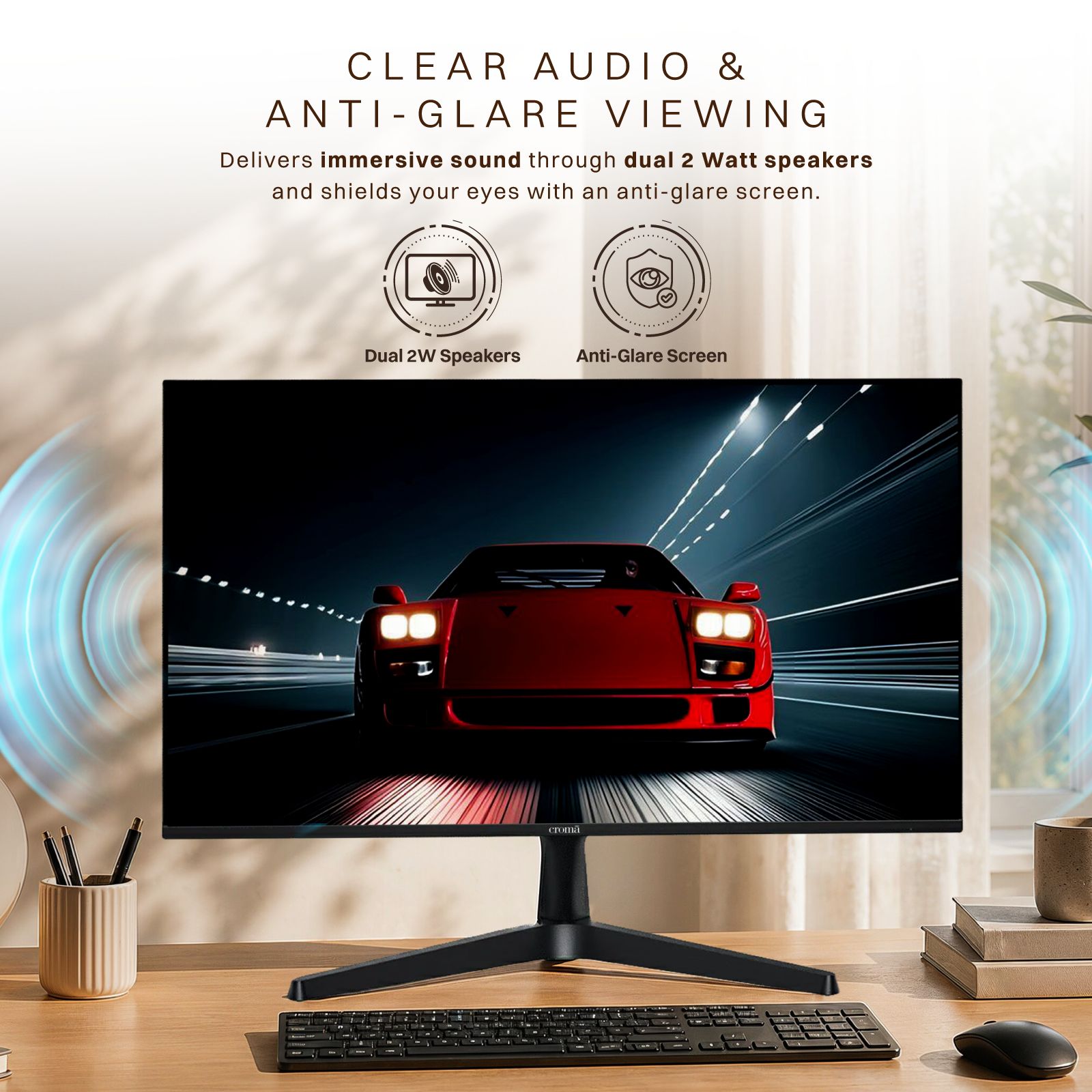 Croma F Series 68.58 cm (27 inch) Full HD IPS Panel Bezel-Less Monitor with 4W Built-in Speaker_5