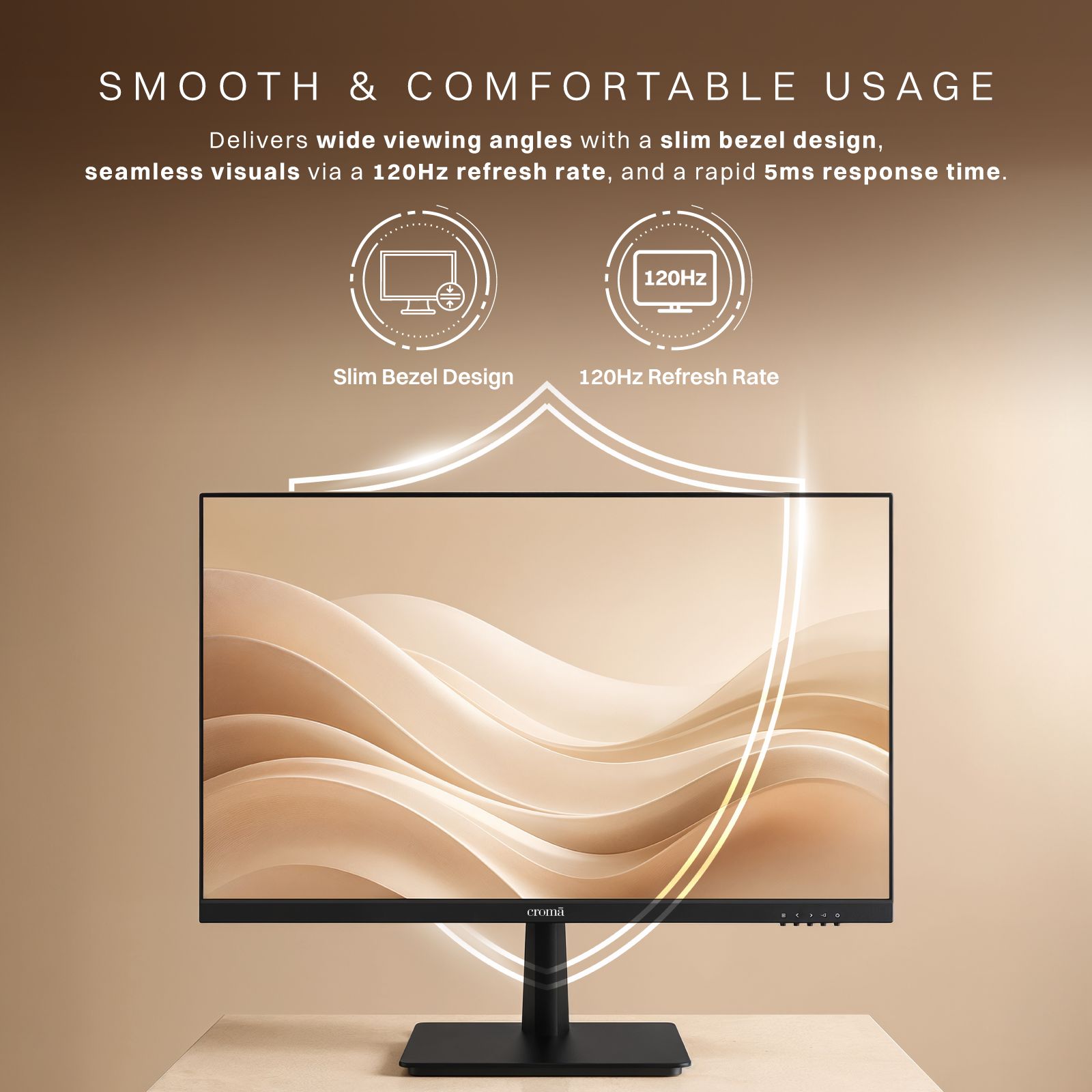 Croma F Series 68.58 cm (27 inch) Full HD IPS Panel Bezel-Less Monitor with 4W Built-in Speaker_6