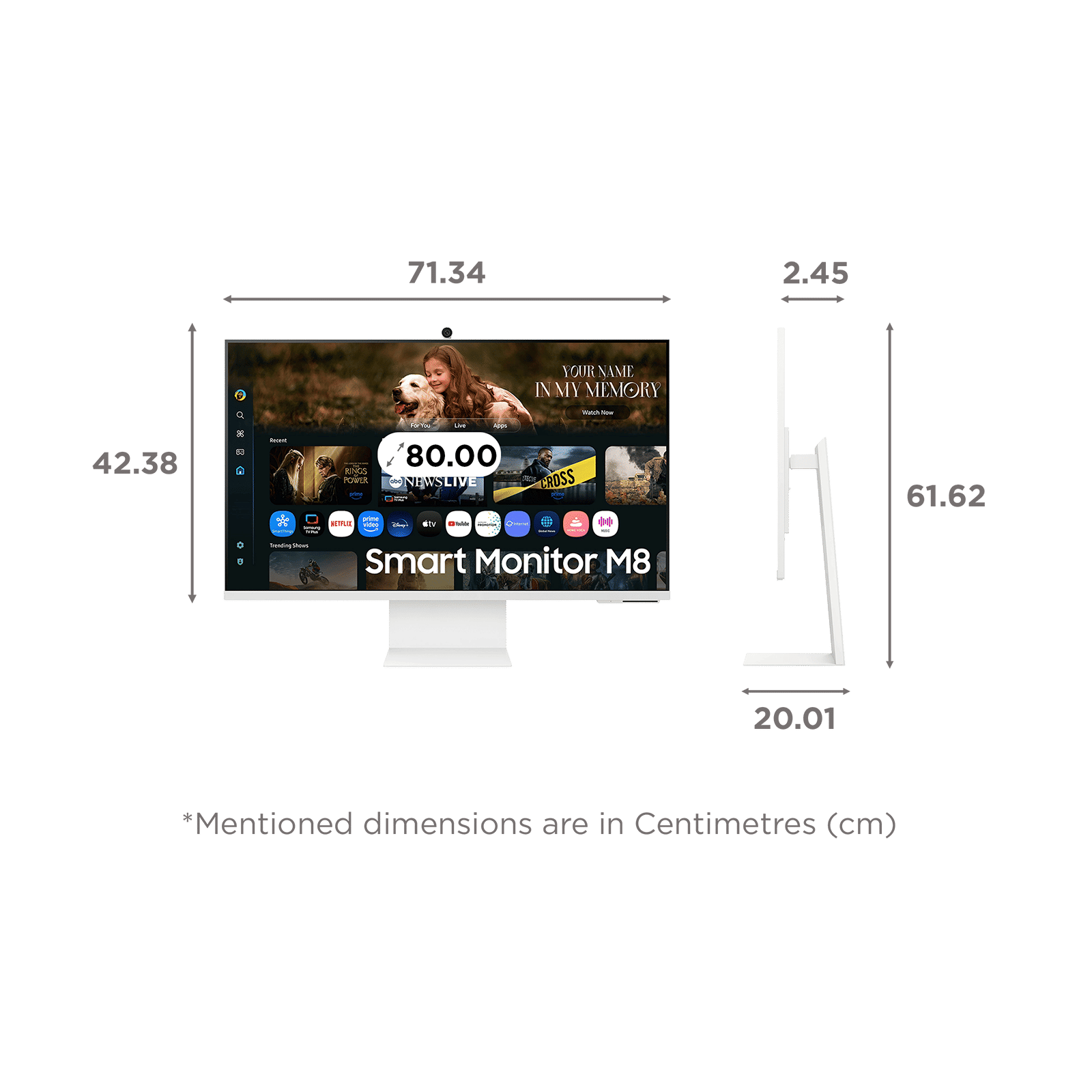 SAMSUNG M8 80 cm (32 inch) 4K Ultra HD VA Panel LED Ultra Wide Height Adjustable Monitor with Flicker-Free Technology_2