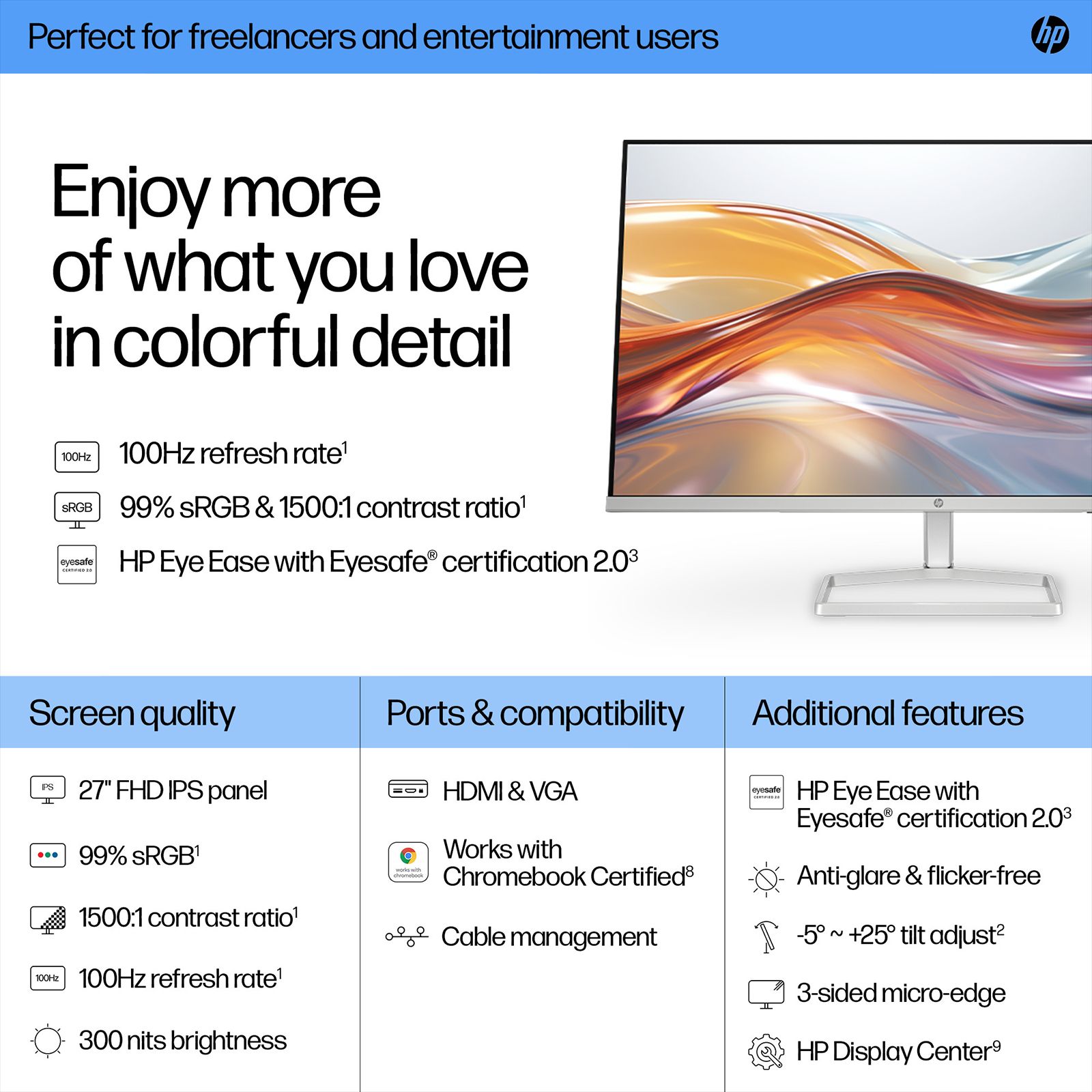 HP Series 5 527sf 68.58 cm (27 inch) Full HD IPS Panel Monitor with 3 Sided Micro Edge Bezel HP Series 5 527sf 68.58 cm (27 inch) Full HD IPS Panel Monitor with 3 Sided Micro Edge Bezel_7