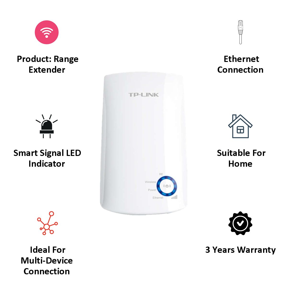tp-link TL-WA850RE Single Band WiFi Range Extender (Multicast Support, White)_5