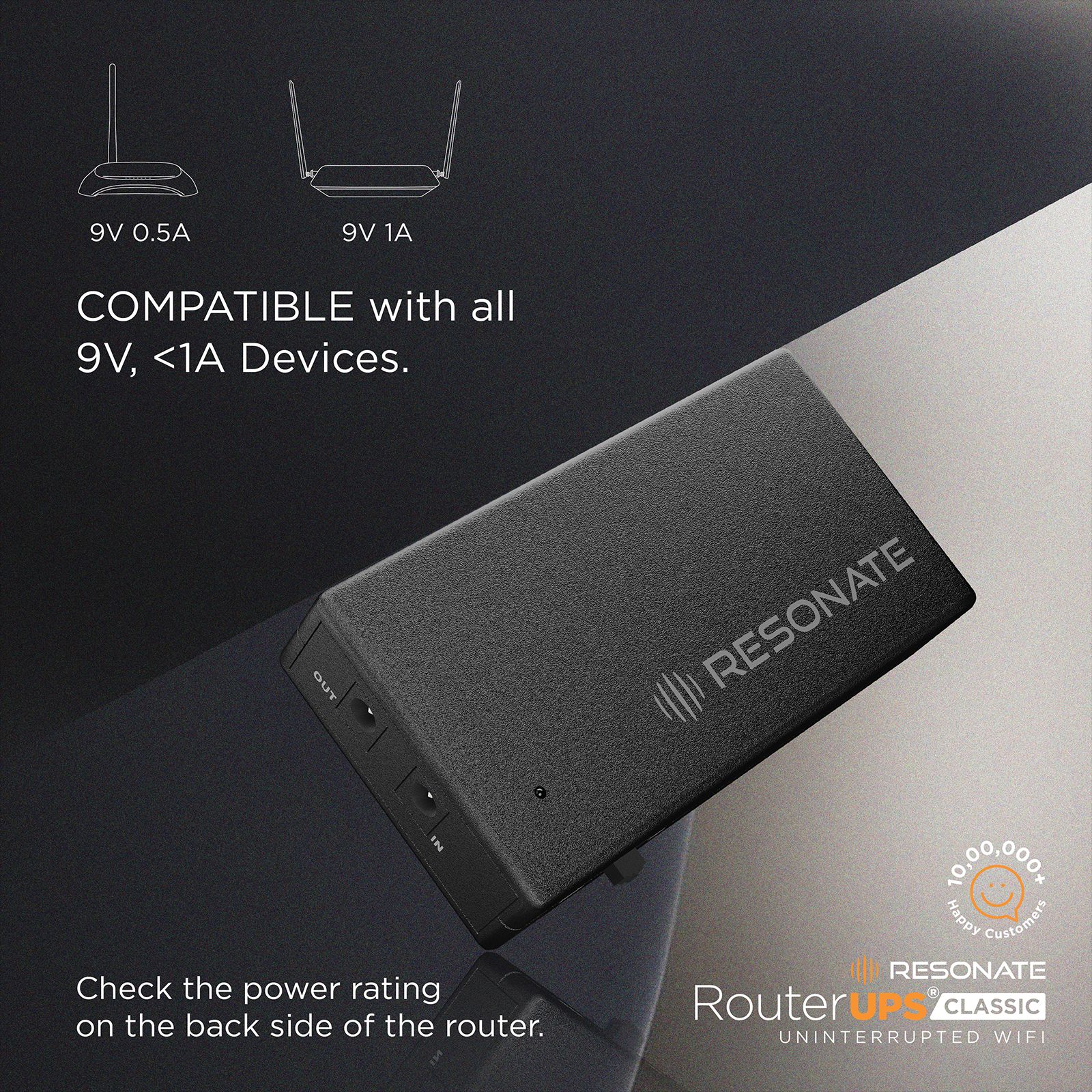 RESONATE RouterUPS (Up to 6 Hour Power Backup, CRU9V1A, Black) RESONATE RouterUPS (Up to 6 Hour Power Backup, CRU9V1A, Black)_4
