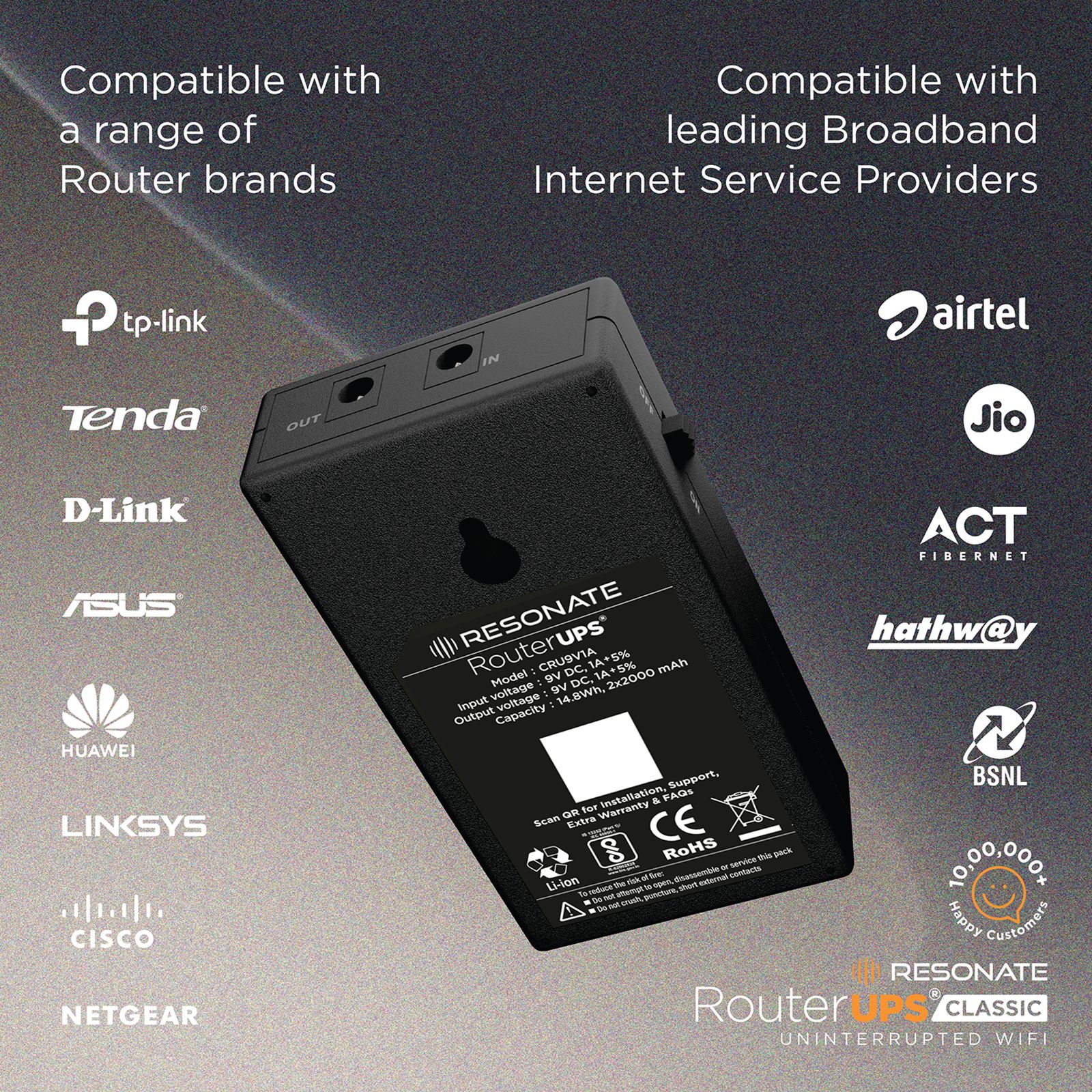 RESONATE RouterUPS (Up to 6 Hour Power Backup, CRU9V1A, Black) RESONATE RouterUPS (Up to 6 Hour Power Backup, CRU9V1A, Black)_8