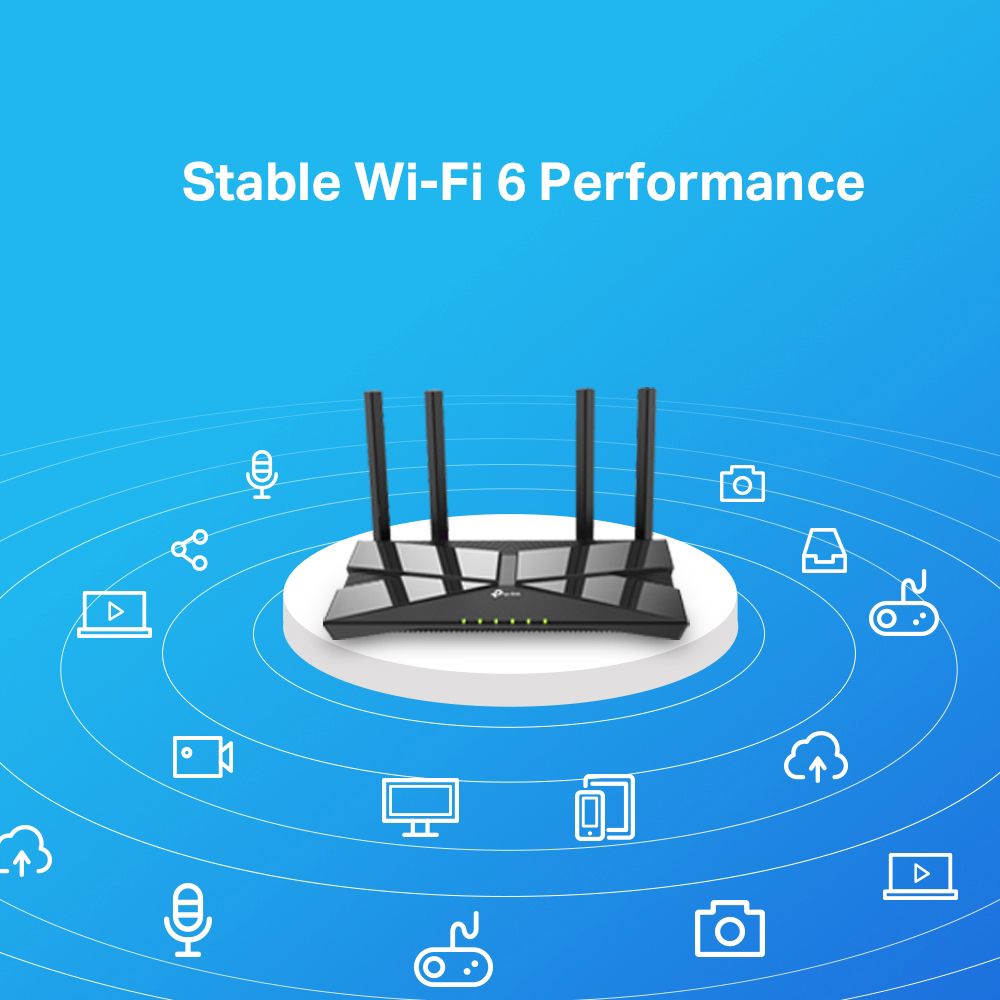 Tp-Link Archer AX10 Dual Band WiFi 6 Router (4 Antennas, 5 LAN Ports , OFDMA, MU-MIMO, Black) Tp-Link Archer AX10 Dual Band WiFi 6 Router (4 Antennas, 5 LAN Ports , OFDMA, MU-MIMO, Black)_8