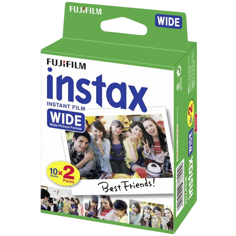 FUJIFILM Instax Wide Film Sheet (54 x 86 mm) Gloss Paper (20 Shots, 16385995, White)_2