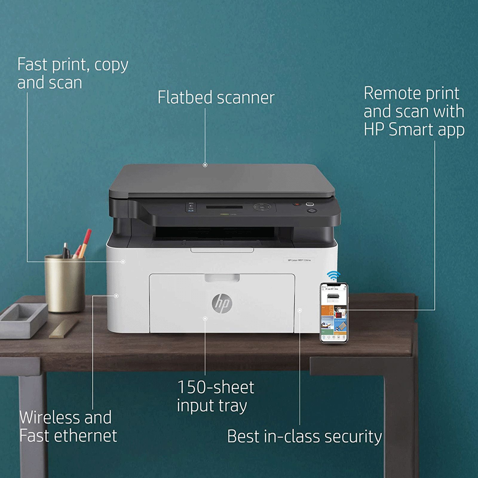 HP Laser 136nw Wireless Black & White Multi-Function Laserjet Printer (Mobile Printing Capability, 4ZB87A, White) HP Laser 136nw Wireless Black & White Multi-Function Laserjet Printer (Mobile Printing Capability, 4ZB87A, White)_5