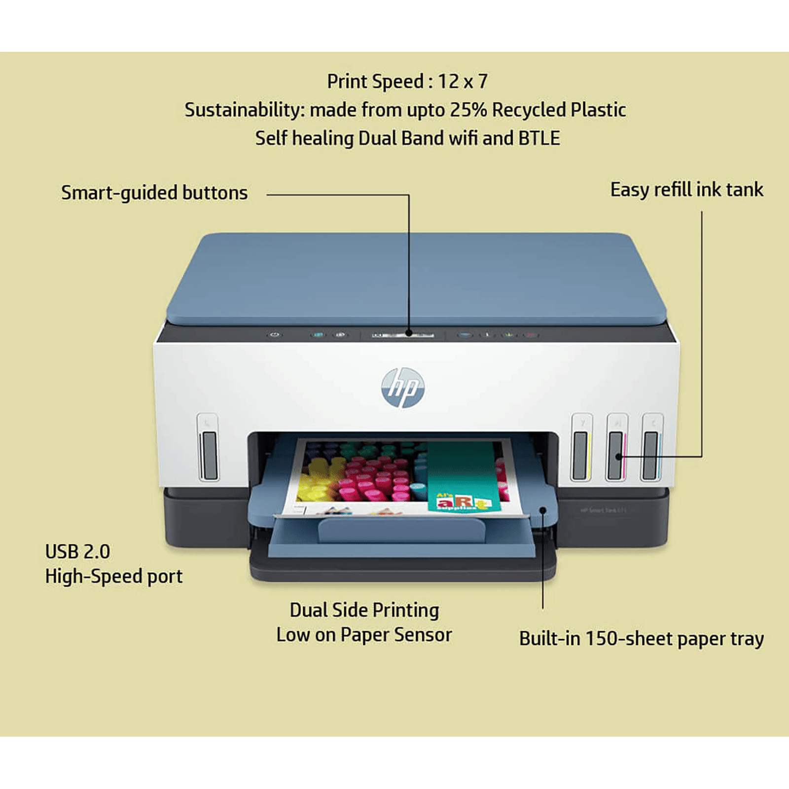 HP Smart Tank 675 All in One Wi-Fi Inkjet Printer with Automatic Ink Sensor (Auto Duplex Printing, )_8