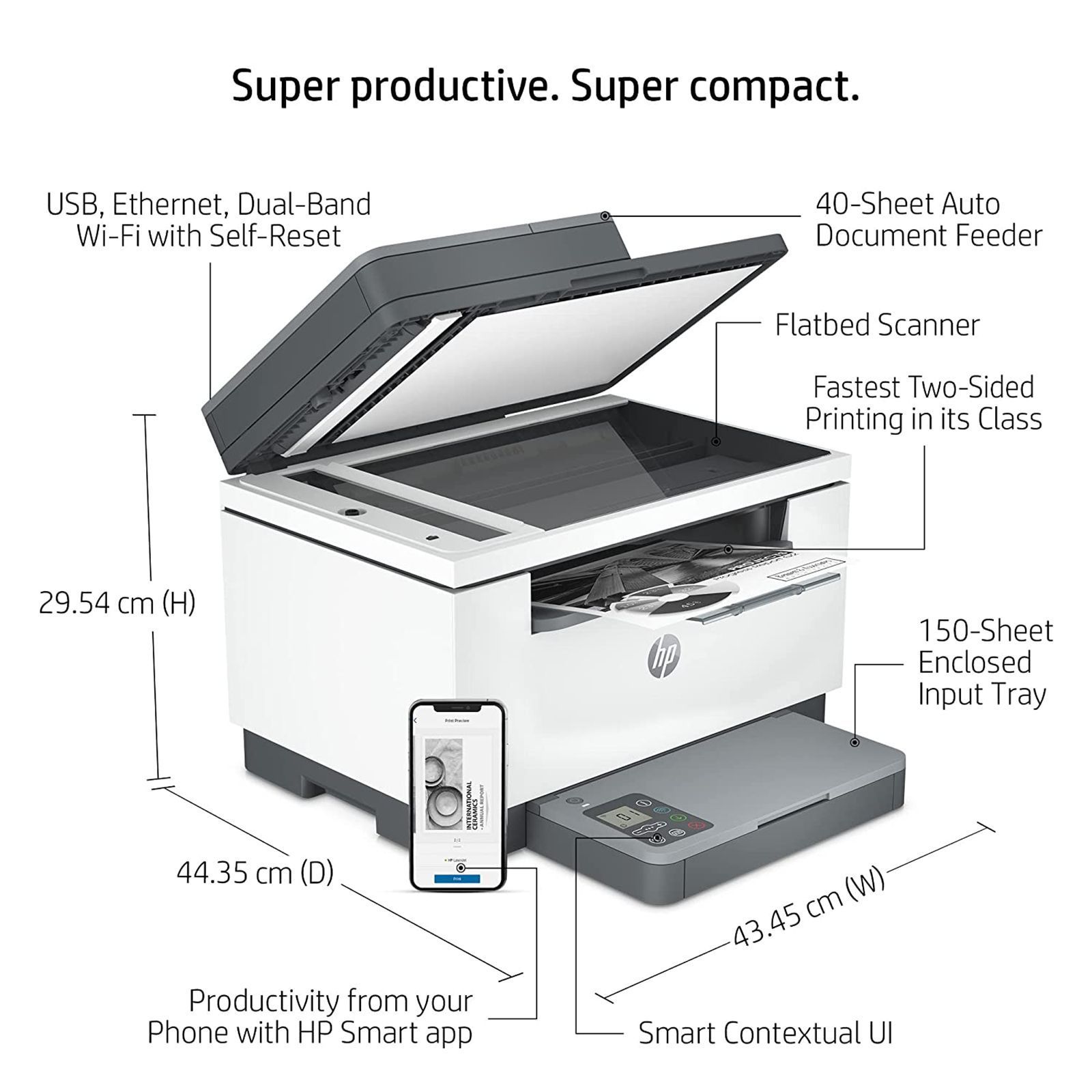 HP LaserJet MFP M233SDW Multi Function Wi-Fi Monochrome Laser Printer with Smart Guided Buttons (Fastest Two-Sided Printing, White) HP LaserJet MFP M233SDW Multi Function Wi-Fi Monochrome Laser Printer with Smart Guided Buttons (Fastest Two-Sided Printing, White)_6