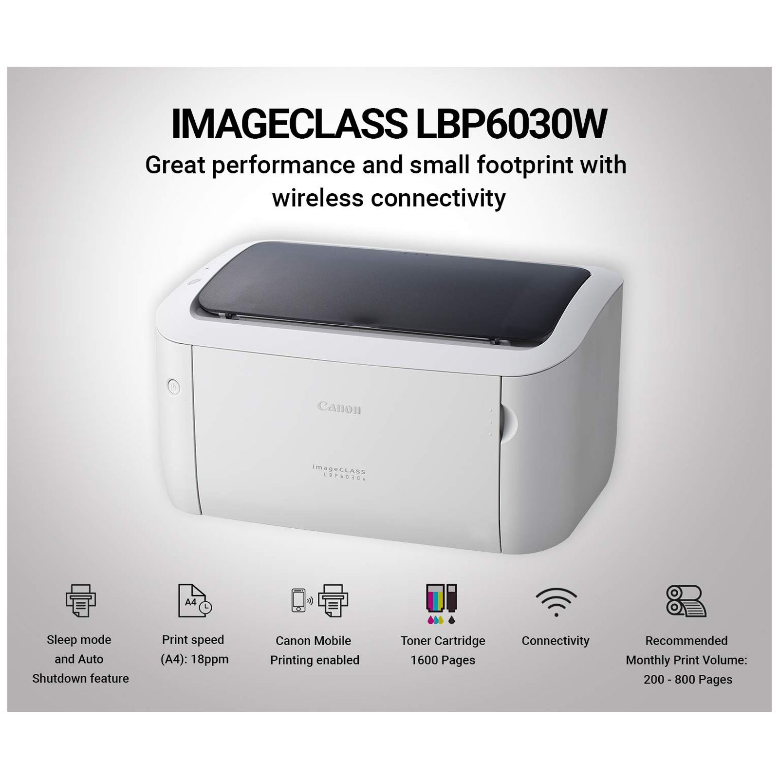 Canon ImageClass LBP6030w Single Function Wi-Fi Monochrome Laser Printer with On Demand Fixing Technology (32 MB Inbuilt Memory, White)_7
