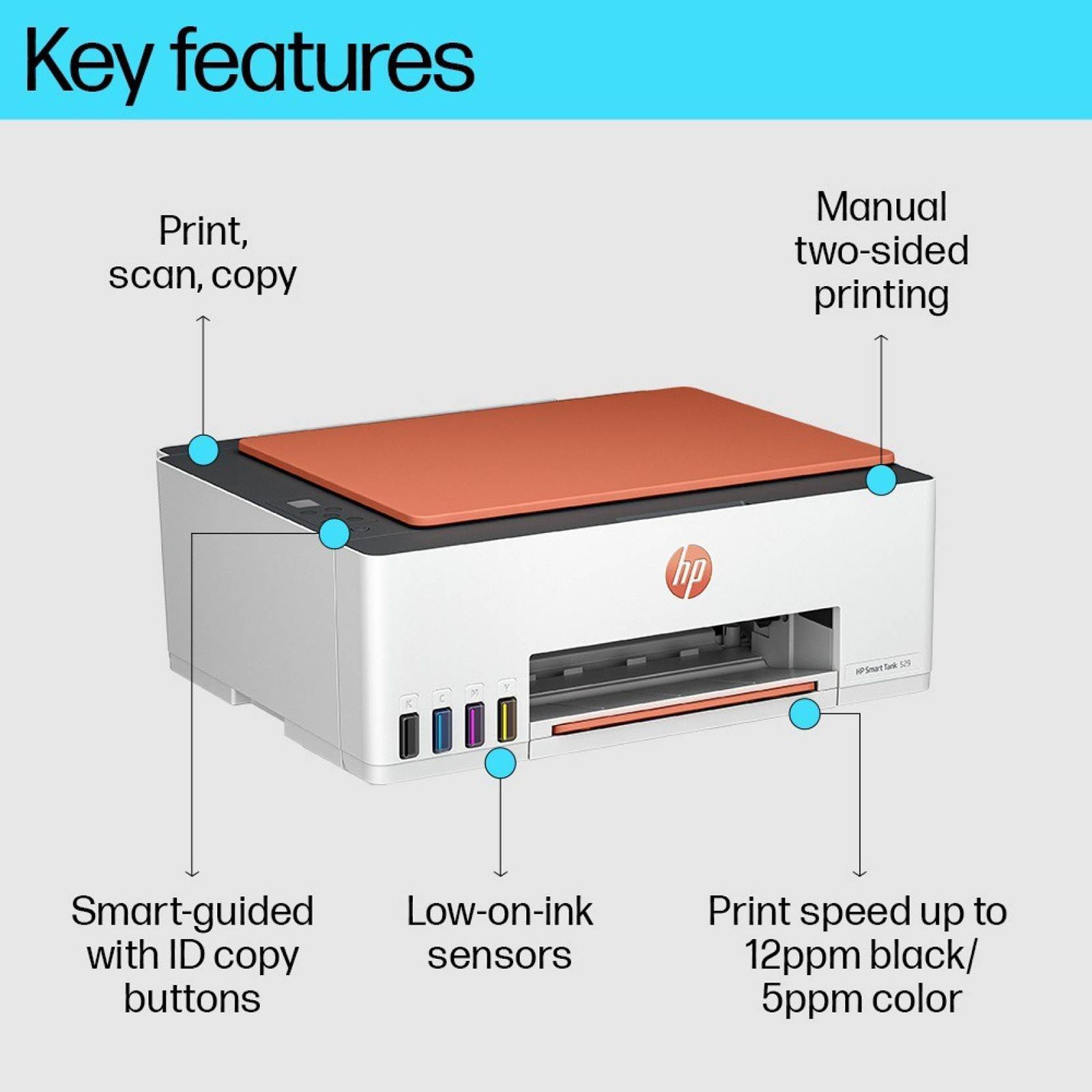 HP Smart Tank 529 Wired Color All-in-One Inkjet Printer (Manual Duplex, 4A8S4A, White)_11