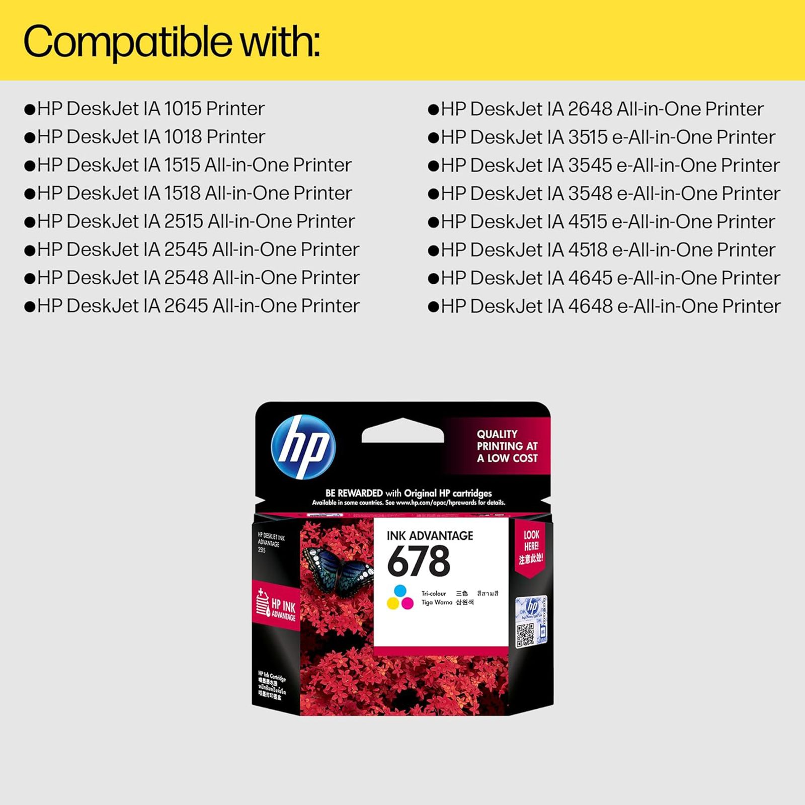 HP 678 Original Ink Advantage Ink Cartridge (886112447847N, Tri-color) HP 678 Original Ink Advantage Ink Cartridge (886112447847N, Tri-color)_4