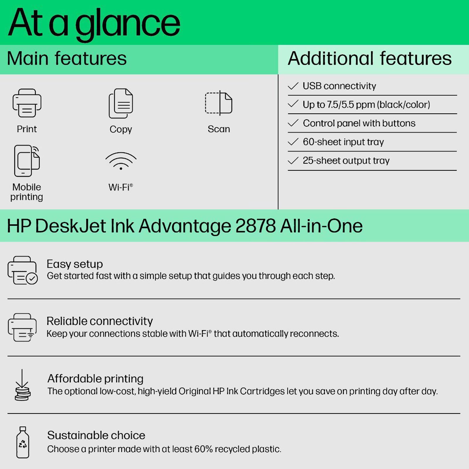 HP Deskjet Ink Advantage 2878 All in One Wi-Fi Inkjet Printer with Icon LCD Display (Simple Setup Smart App, Blue Breeze)_7