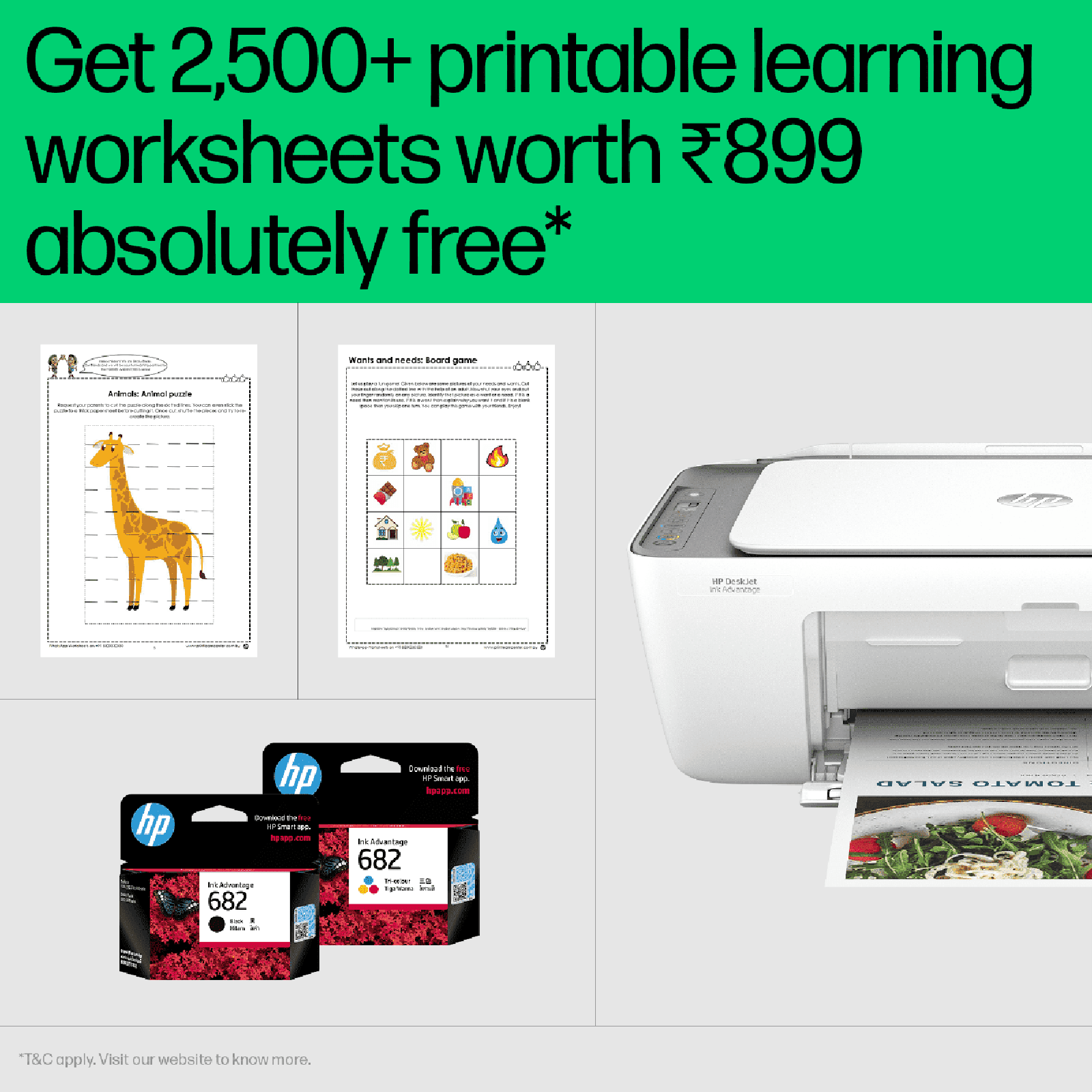 HP DeskJet Ink Advantage 2876 All in One Wi-Fi Inkjet Printer with Icon LCD Display (Simple Setup Smart App, Cement)_6