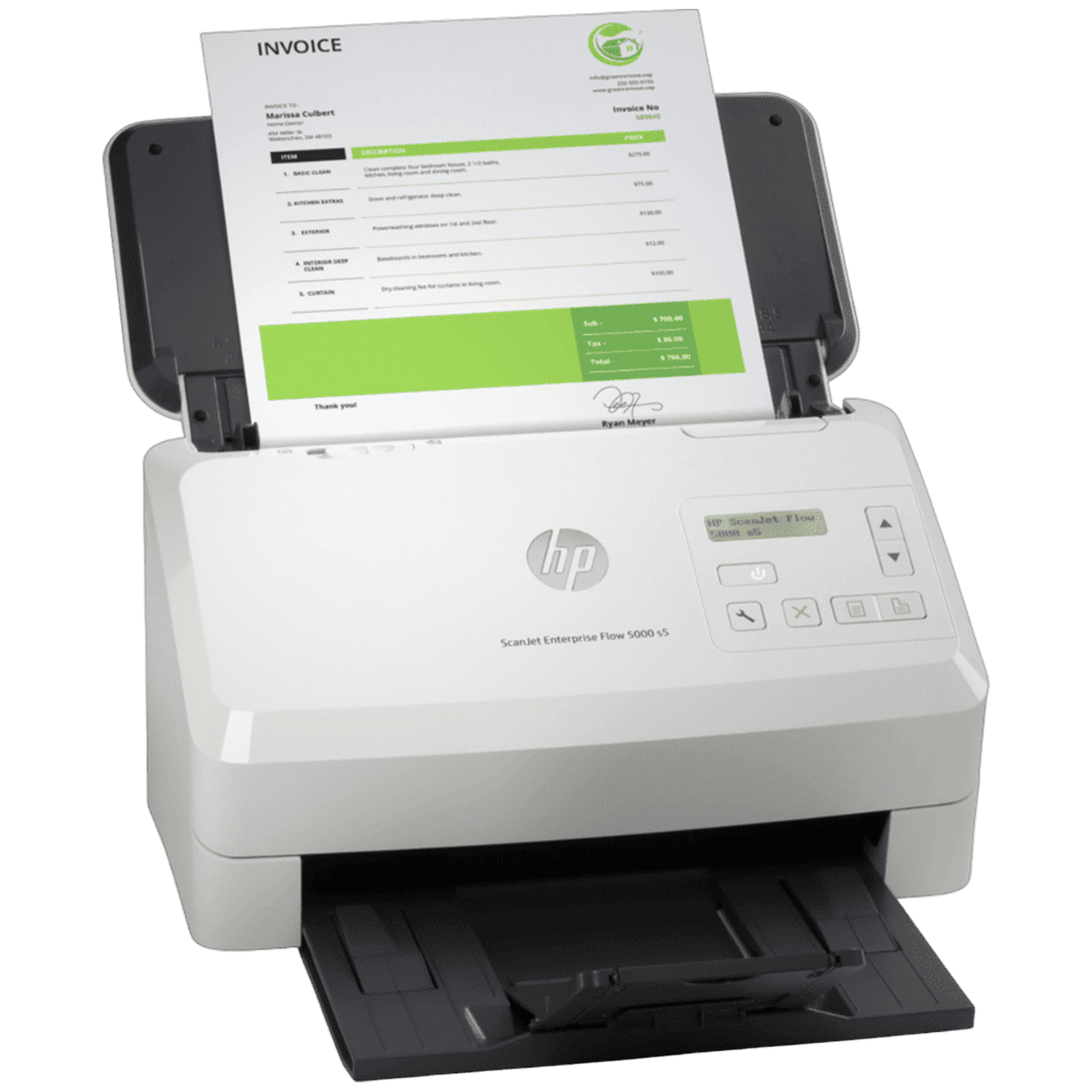 HP ScanJet Enterprise Flow 5000 s5 Scanner with 7500-page Duty Cycle (One-touch Scanning, White)_2