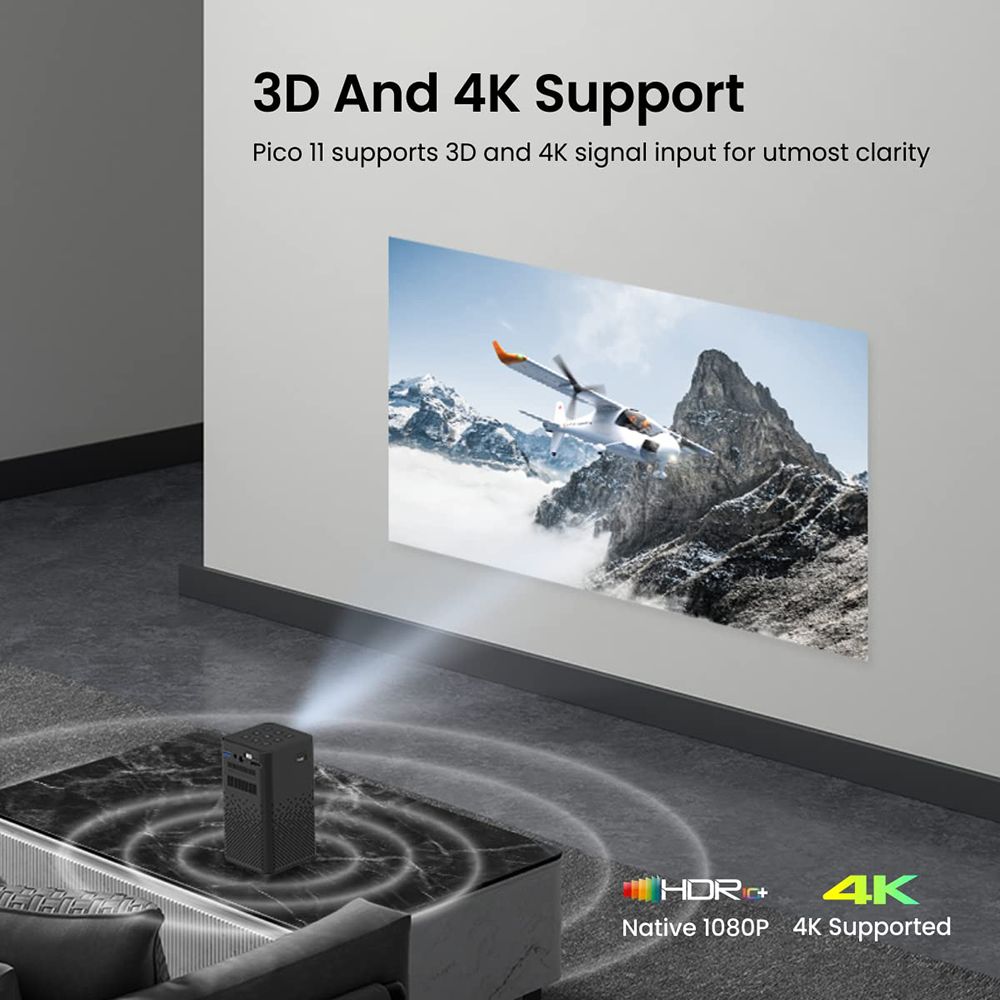 Portronics Pico 11 Ultra HD 4K LED Projector With Remote (840 Lumens, WiFi, Black) Portronics Pico 11 Ultra HD 4K LED Projector With Remote (840 Lumens, WiFi, Black)_7
