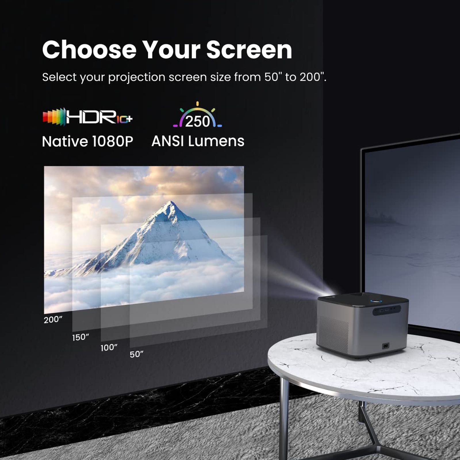 Portronics Beem 300 Full HD LED Projector With Remote (4300 Lumens, Wi-Fi, Black) Portronics Beem 300 Full HD LED Projector With Remote (4300 Lumens, Wi-Fi, Black)_3