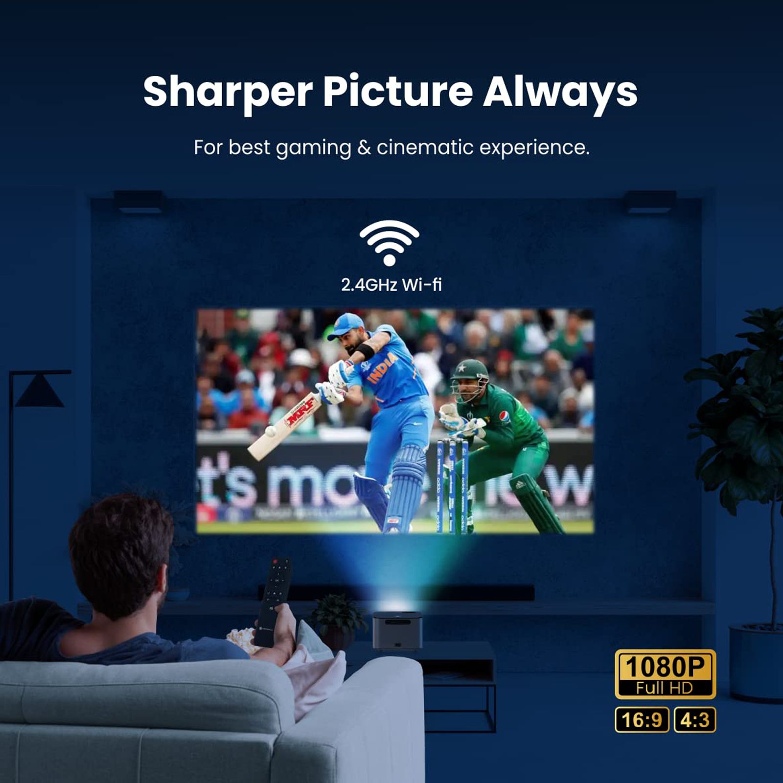 Portronics Beem 300 Full HD LED Projector With Remote (4300 Lumens, Wi-Fi, Black) Portronics Beem 300 Full HD LED Projector With Remote (4300 Lumens, Wi-Fi, Black)_4