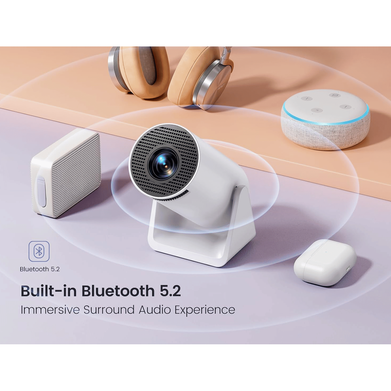 PORTRONICS Beem 440 HD Android 11 LED Smart Projector with Remote (1800 Lumens, Wi-Fi, Inbuilt OTT Apps, White)_4