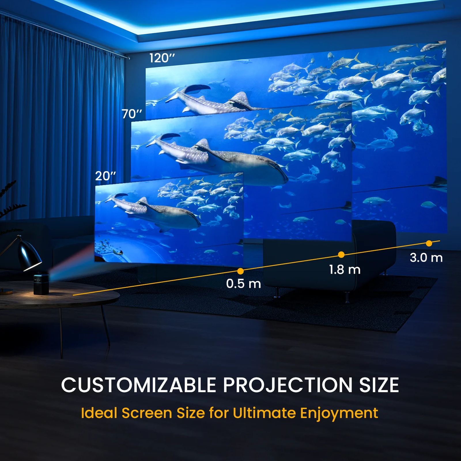 PORTRONICS Pico 12 Ultra HD 4K Android 11 DLP Smart Projector with Remote (3200 Lumens, Bluetooth, Inbuilt OTT Apps, Black)_7