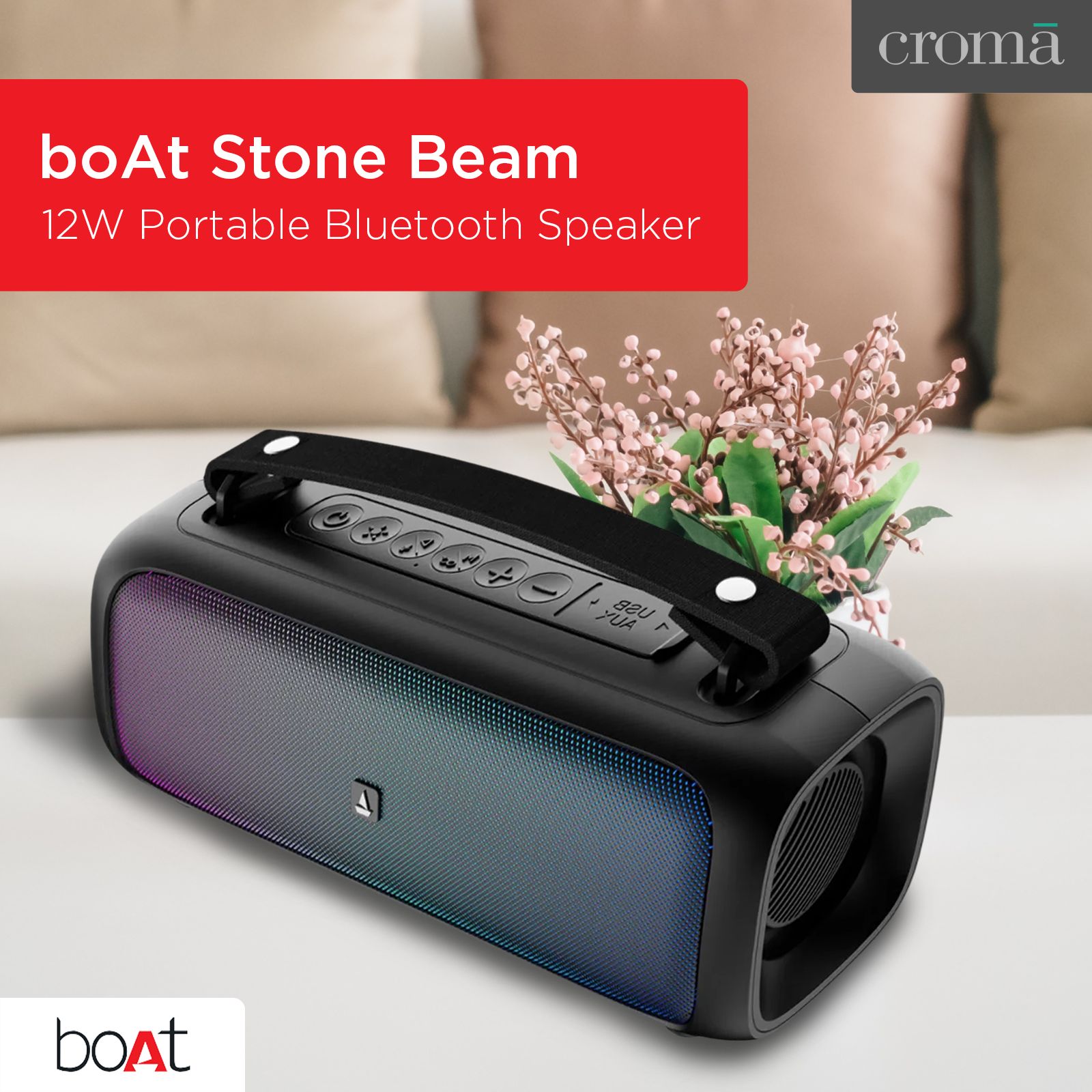boAt Stone Beam 12W Portable Bluetooth Speaker (TWS Function, 2.0 Channel Stereo Sound, Midnight Black)_6