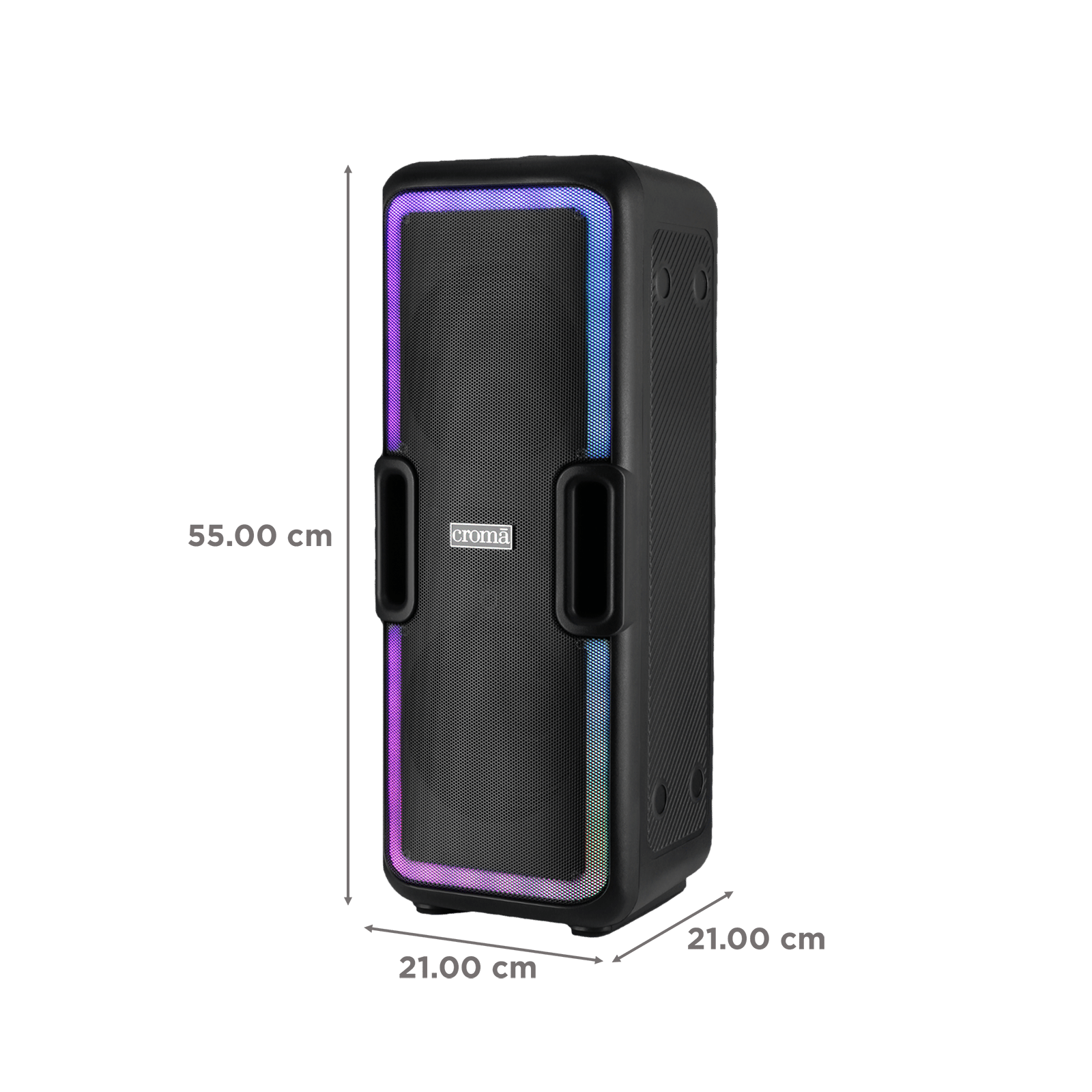 Croma 50W Bluetooth Party Speaker with Mic (Lightweight, Stereo Channel, Black)_3
