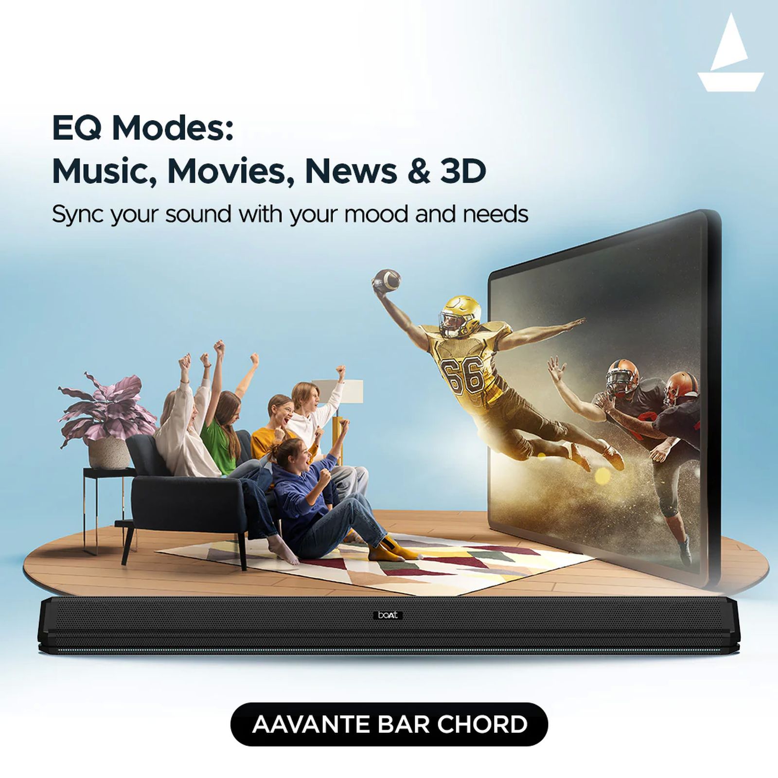 boAt Aavante Bar Chord 160W Bluetooth Soundbar with Remote (2.1 Channel, Premium Black) boAt Aavante Bar Chord 160W Bluetooth Soundbar with Remote (2.1 Channel, Premium Black)_4
