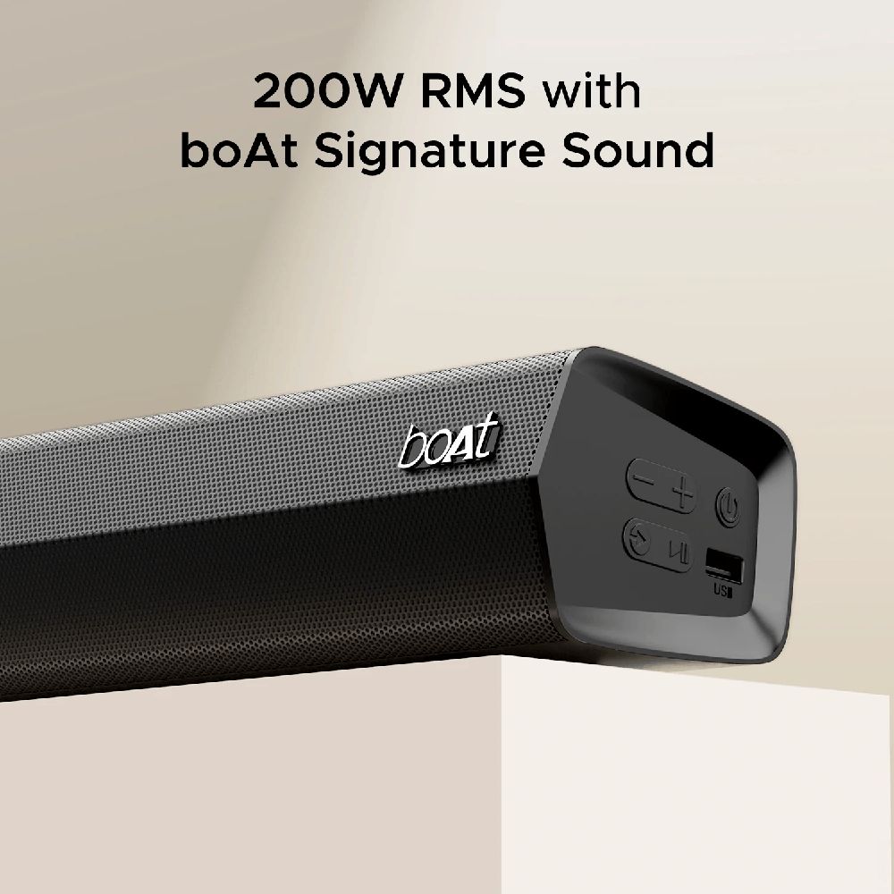 boAt Aavante Bar 2000 Pro 200W Bluetooth Soundbar with Remote (Surround Sound, 2.1 Channel, Premium Black) boAt Aavante Bar 2000 Pro 200W Bluetooth Soundbar with Remote (Surround Sound, 2.1 Channel, Premium Black)_4