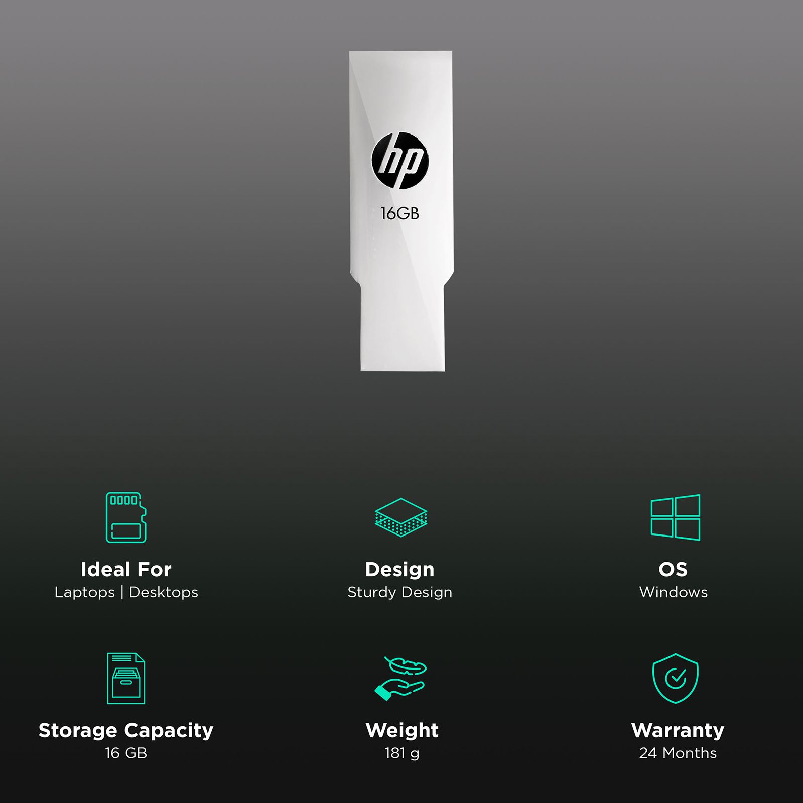 HP v237w 16GB USB (2.0) Pen Drive (Clip Design, Silver) HP v237w 16GB USB (2.0) Pen Drive (Clip Design, Silver)_2