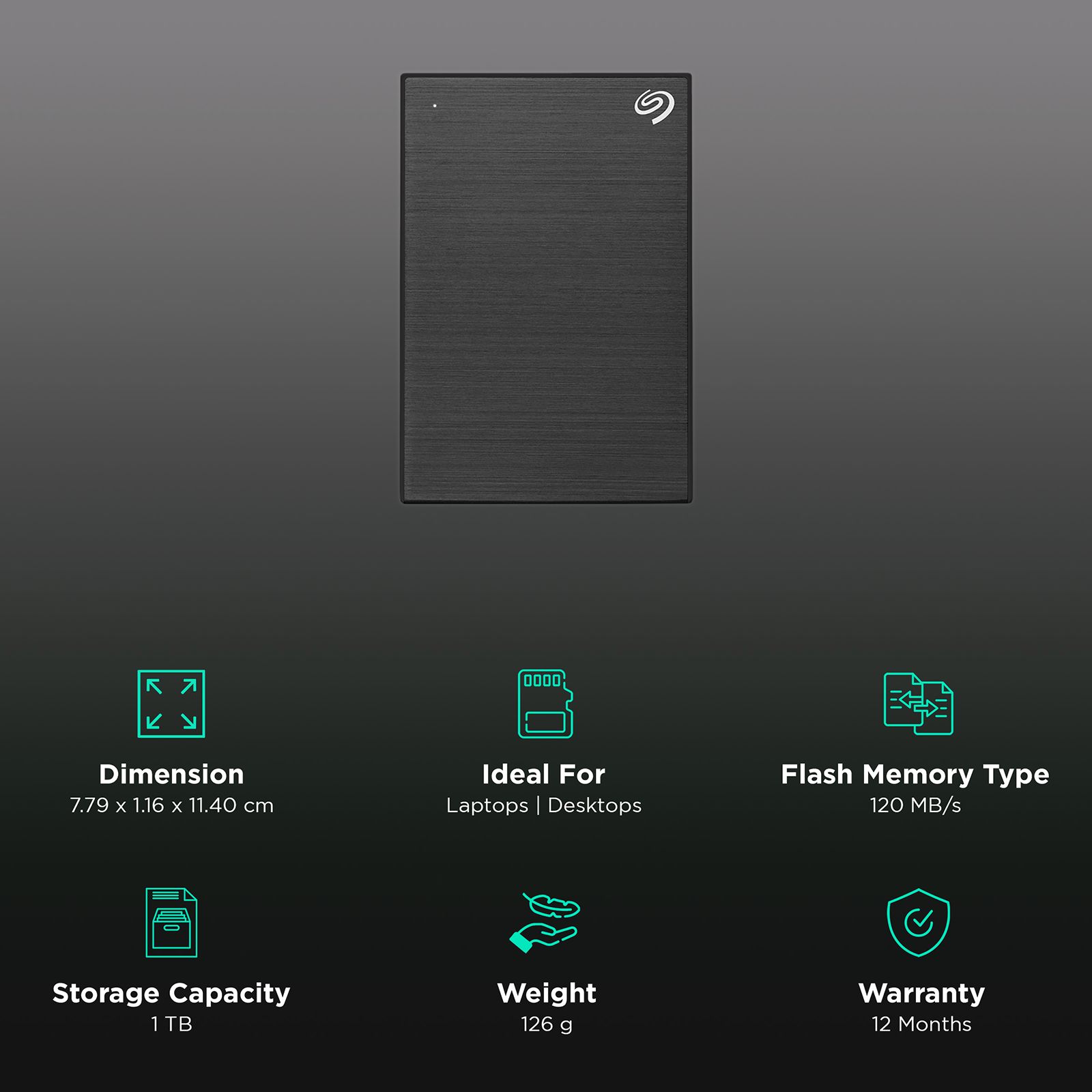SEAGATE Backup Plus Slim Portable 1TB USB 3.0 Hard Disk Drive (3-Year Rescue Data Recovery, STHN1000400, Black) SEAGATE Backup Plus Slim Portable 1TB USB 3.0 Hard Disk Drive (3-Year Rescue Data Recovery, STHN1000400, Black)_3