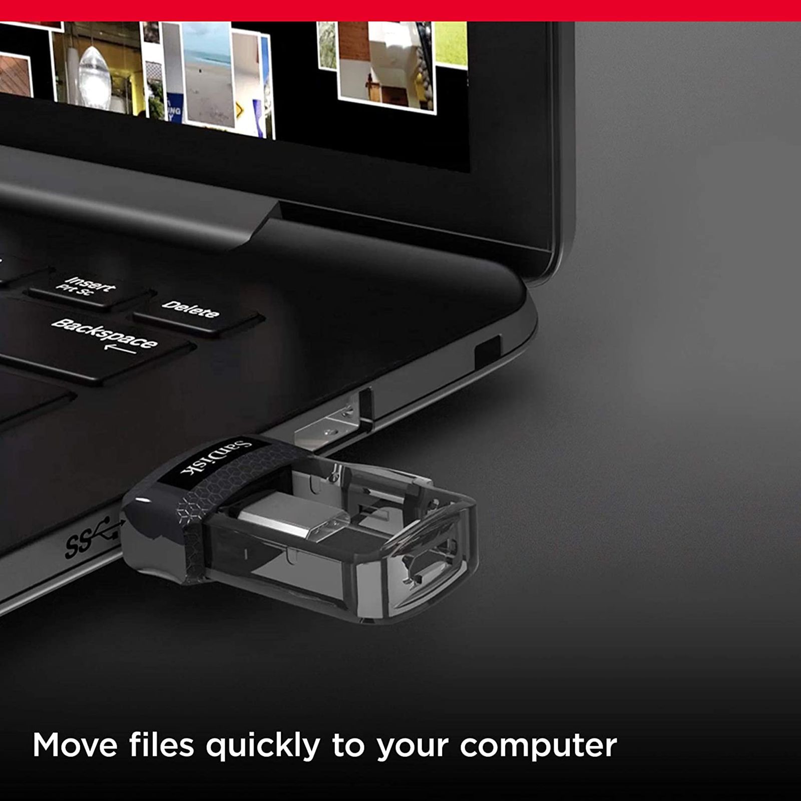 SanDisk Ultra Dual Drive m3.0 128GB Micro USB, USB (3.0) OTG Pen Drive (Retractable Design, Black & Gray)_11