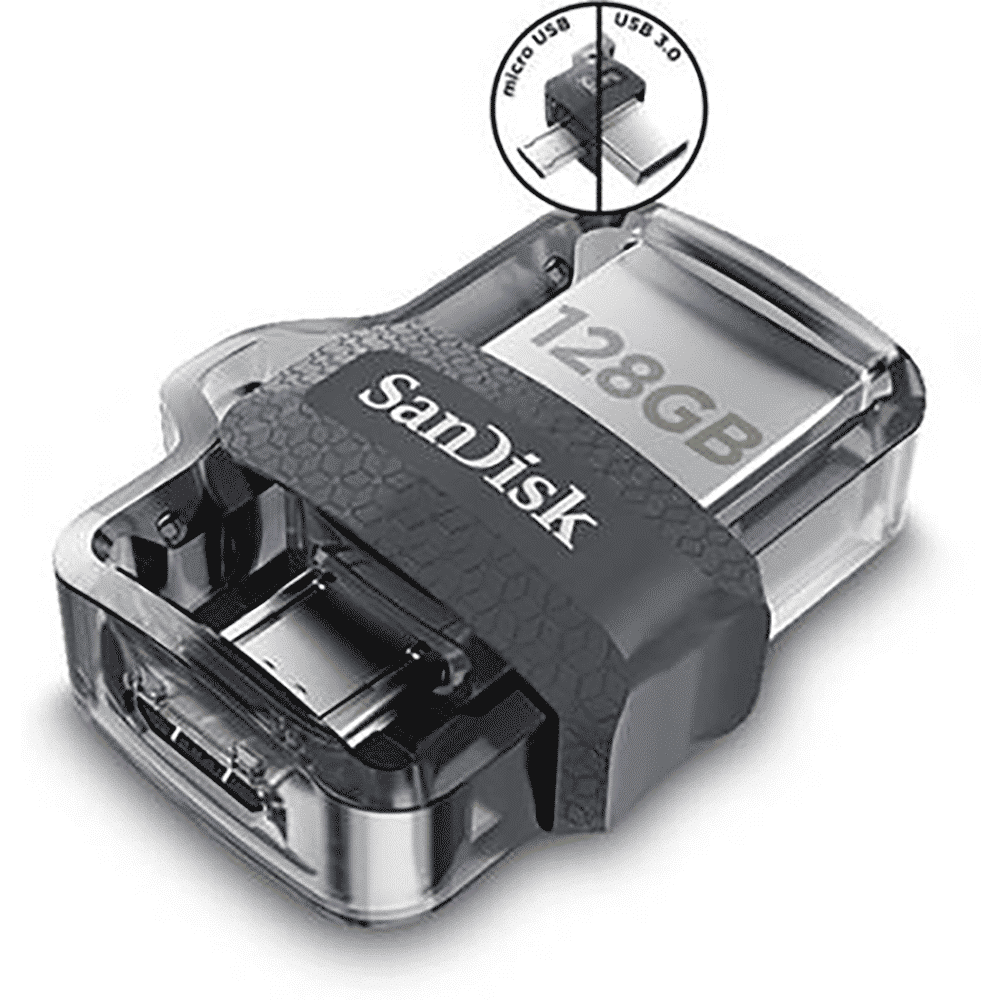 SanDisk Ultra Dual Drive m3.0 128GB Micro USB, USB (3.0) OTG Pen Drive (Retractable Design, Black & Gray)_7