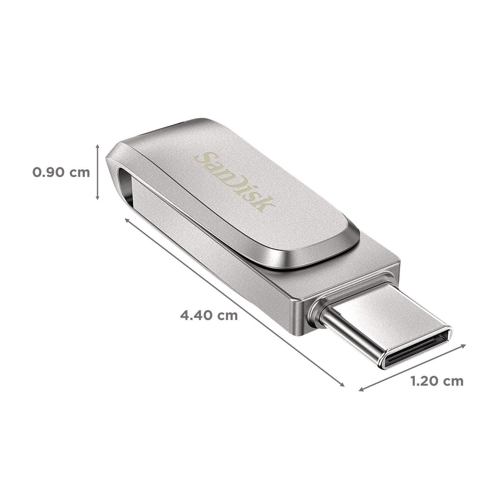 SanDisk Ultra Dual Drive Luxe 64GB USB Type A (3.2), USB Type C (3.2) OTG Pen Drive (Swivel Design to Protect Connectors, Silver) SanDisk Ultra Dual Drive Luxe 64GB USB Type A (3.2), USB Type C (3.2) OTG Pen Drive (Swivel Design to Protect Connectors, Silver)_2