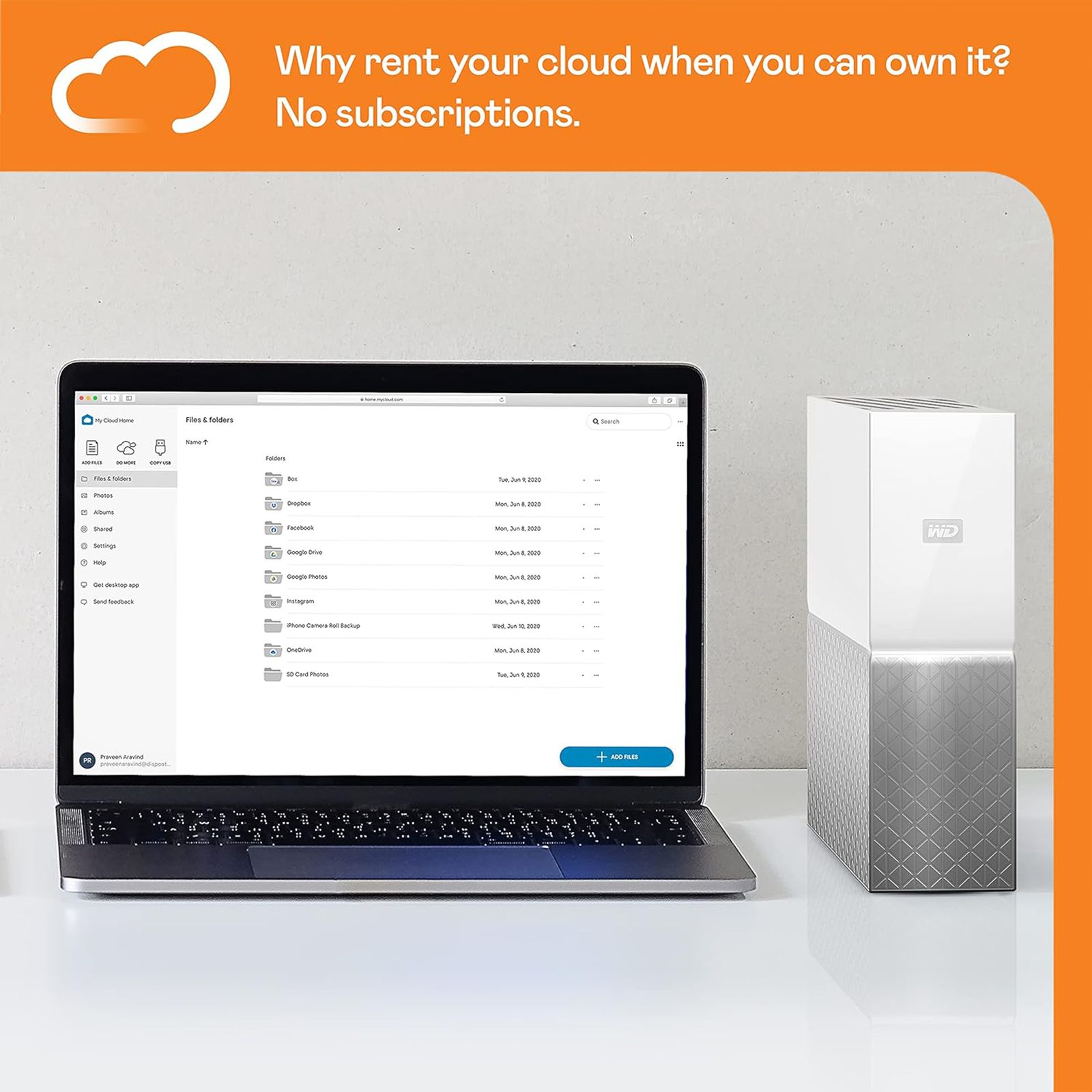 Western Digital My Cloud Home 6 TB USB 3.0 Network Attached Storage (Automatic Backup, WDBVXC0060HWT-BESN, White)_5